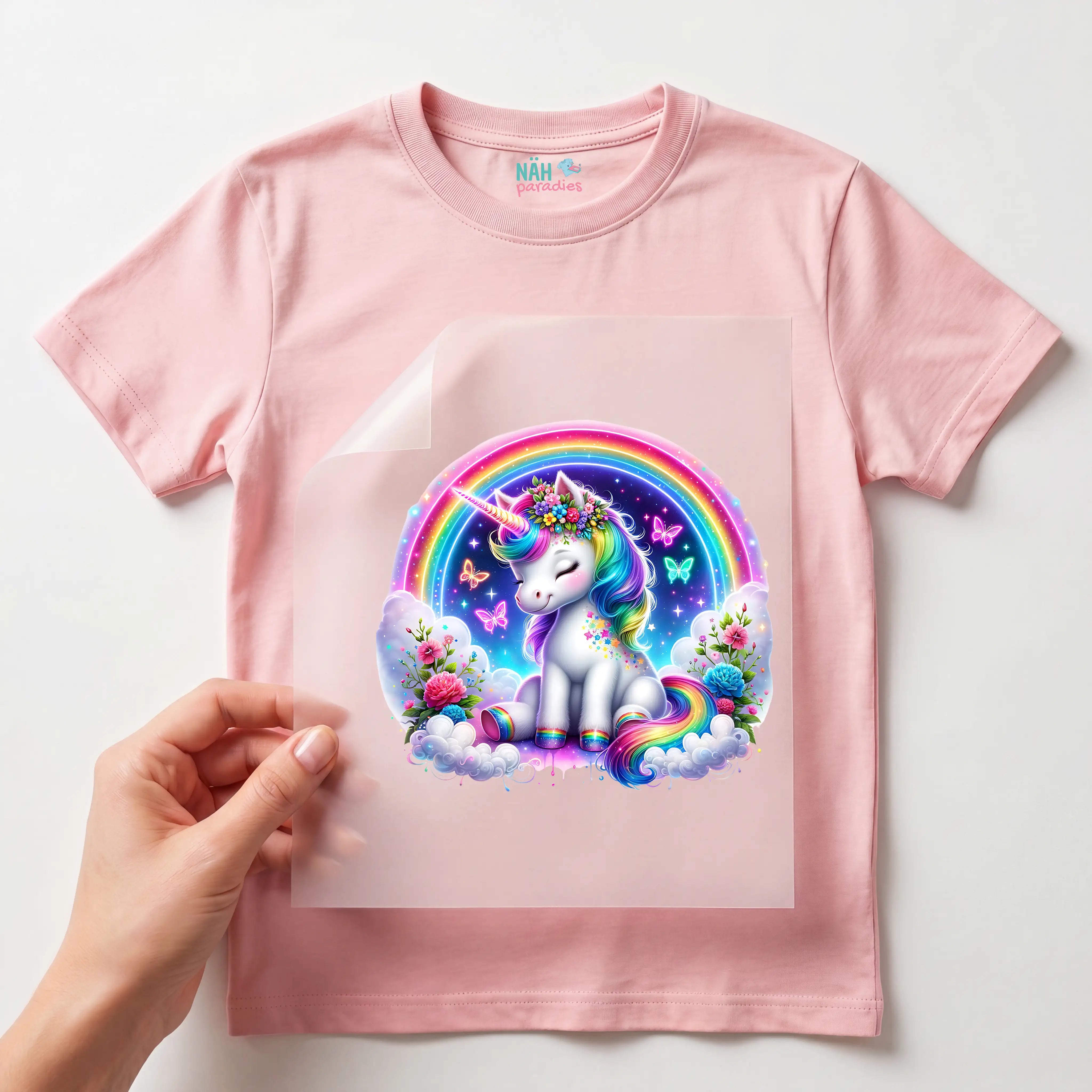Bügelbild Einhorn Zauberregenbogen