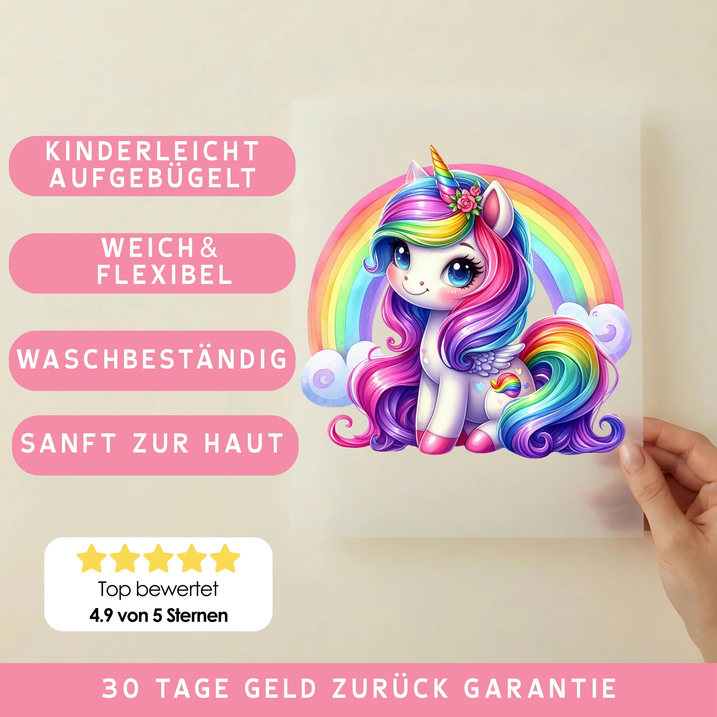 Bügelbild Einhorn Zoey Magiebogen