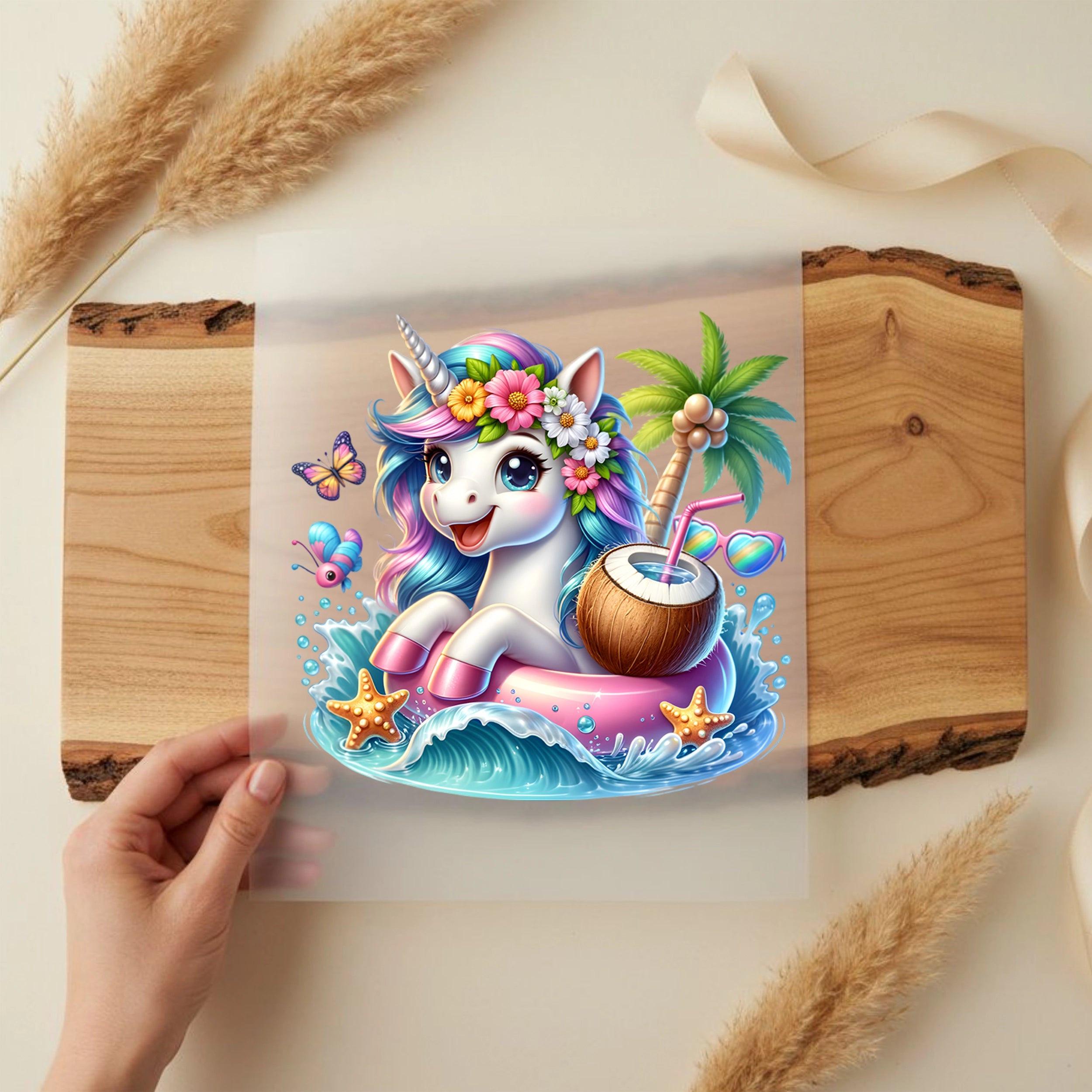 Bügelbild karibisches Einhorn Nuki