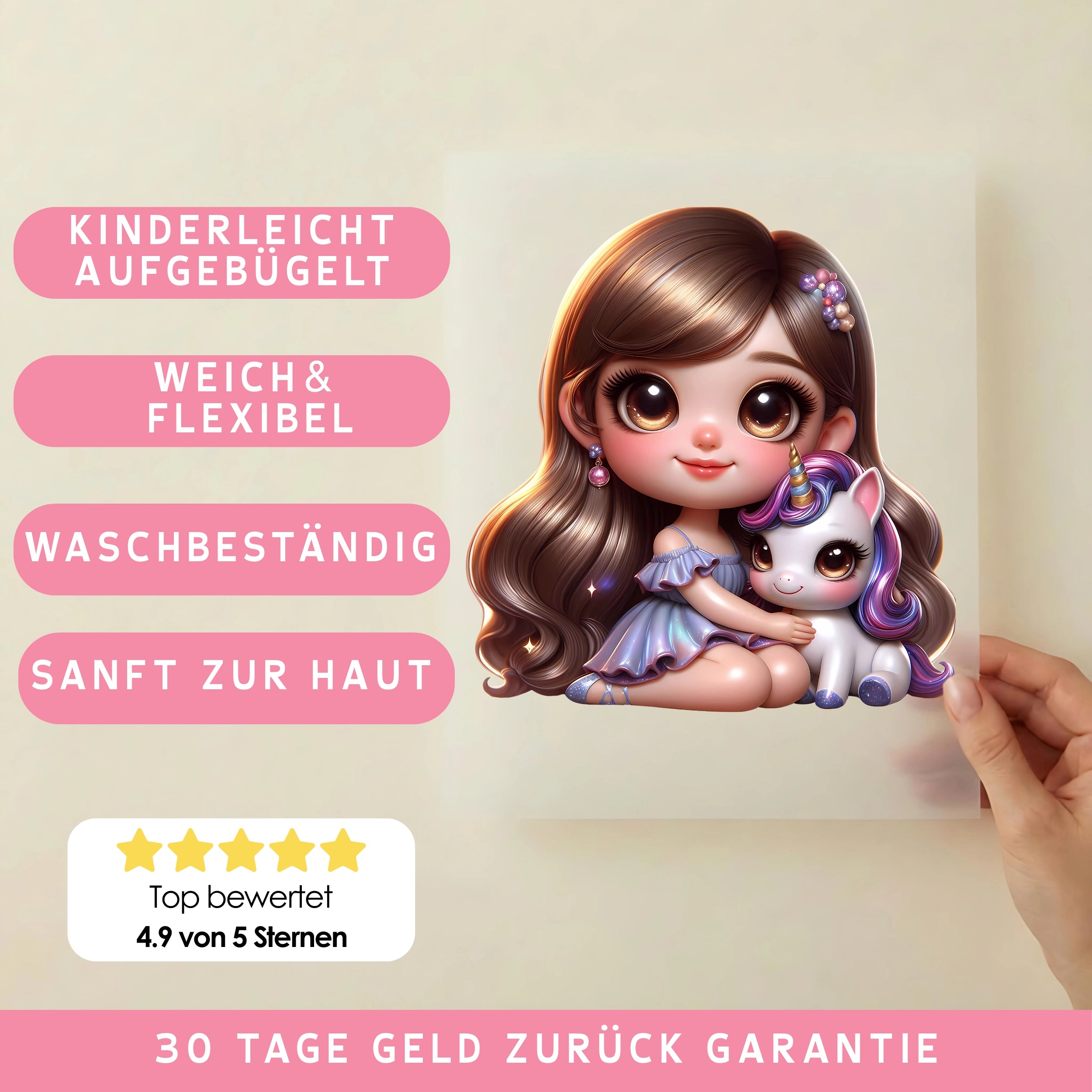 Bügelbild Einhorn Mädchenzauber