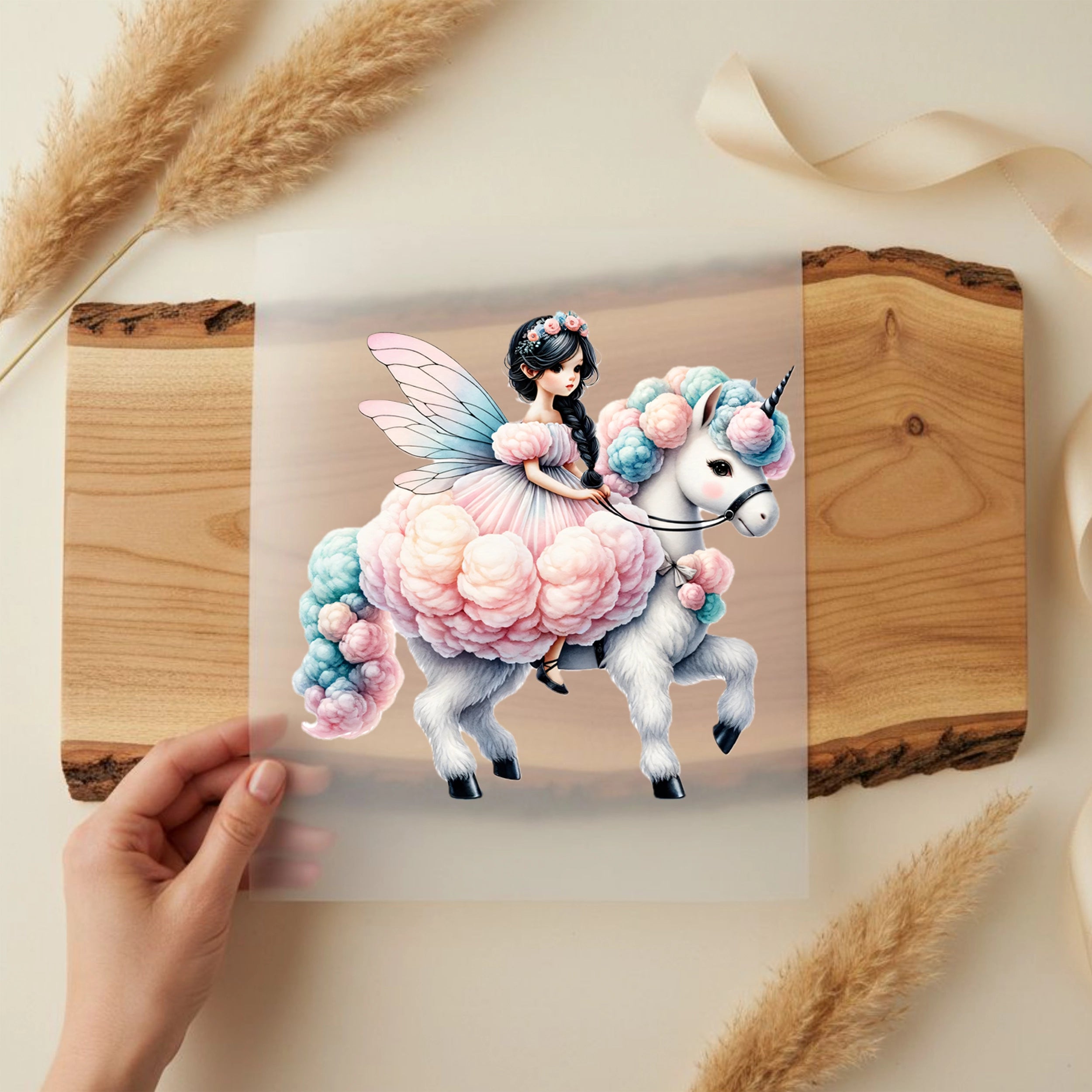 Bügelbild Zuckerwatten Fee Einhornschimmer