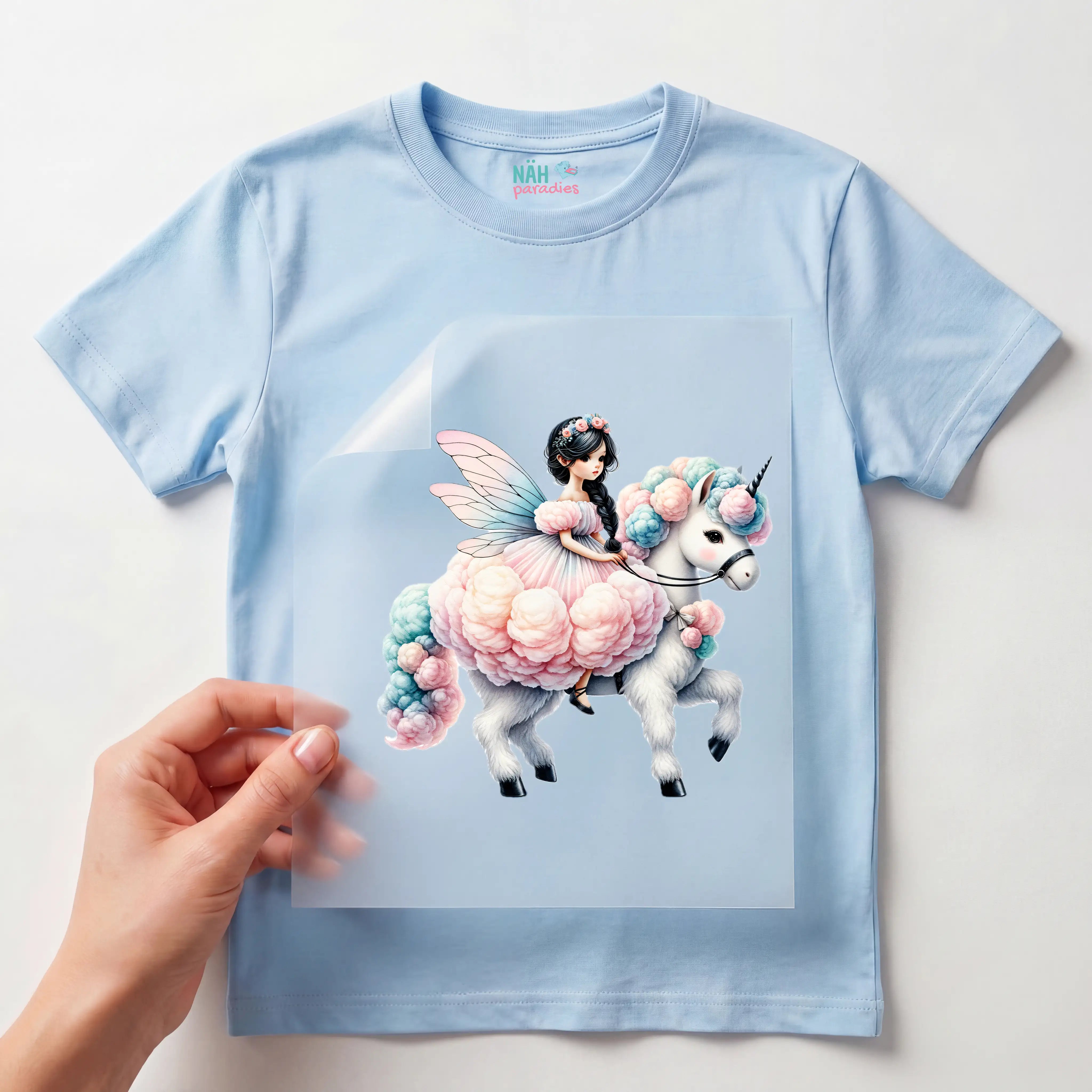 Bügelbild Zuckerwatten Fee Einhornschimmer