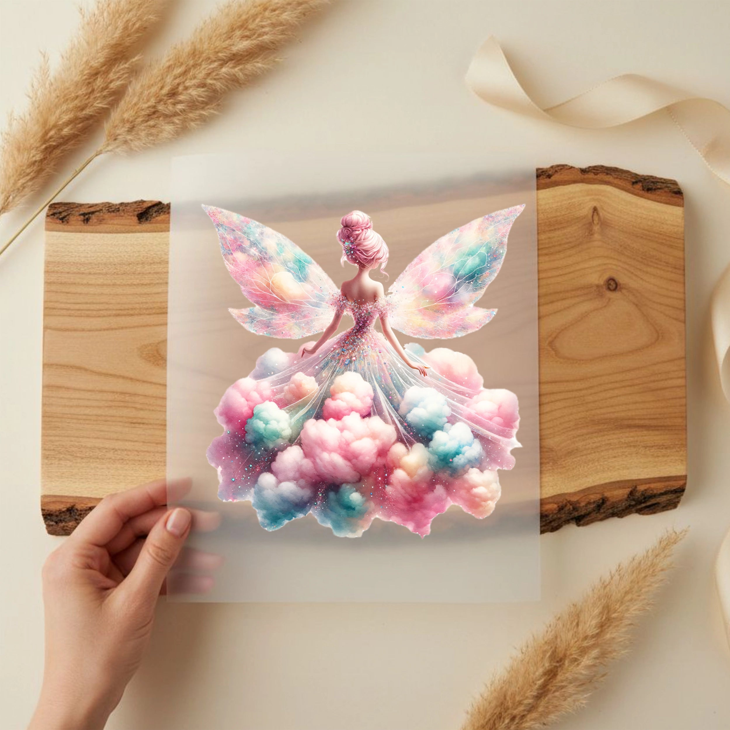 Bügelbild Zuckerwatten Fee Flauschfunkeln