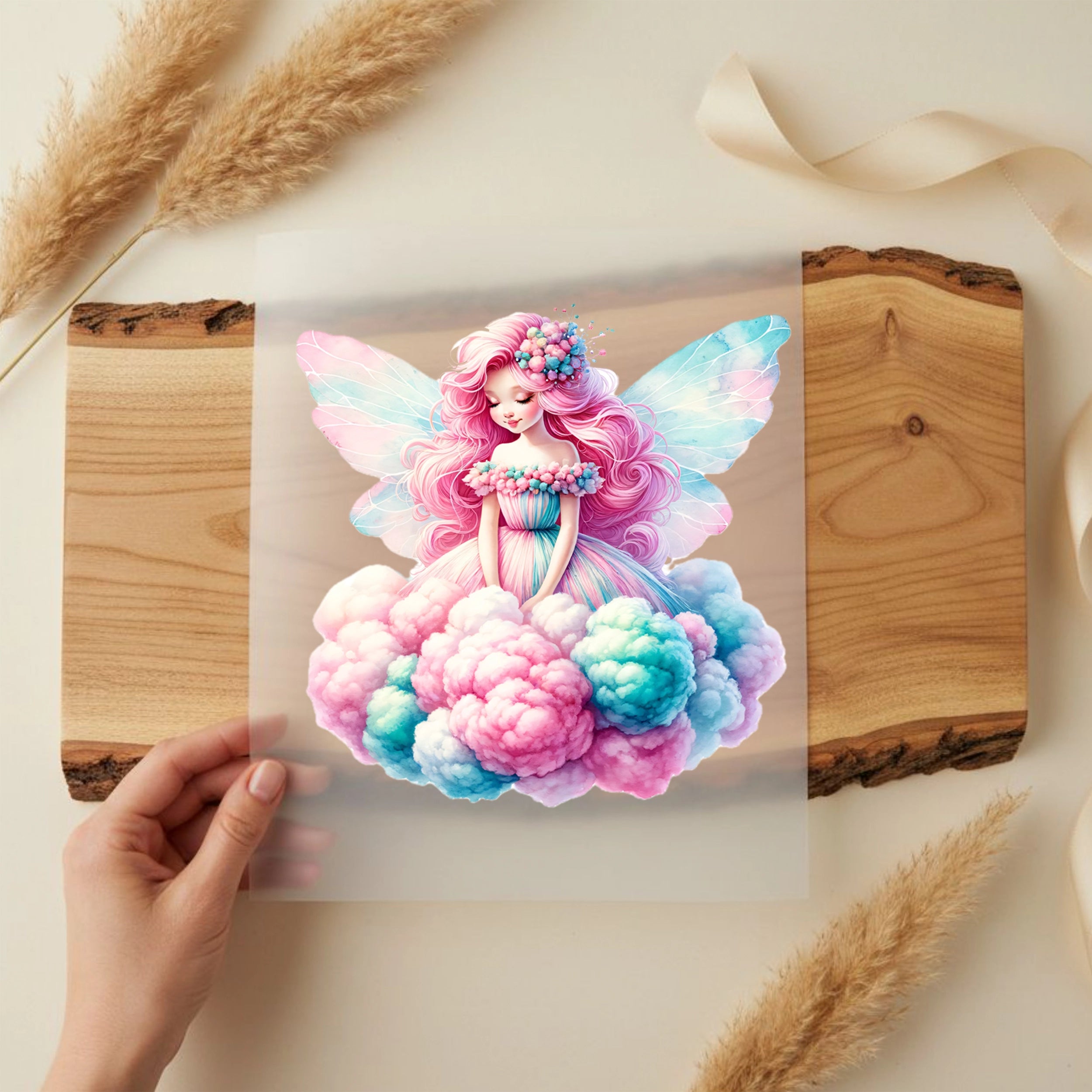 Bügelbild Zuckerwatten Fee Süßwölkchen