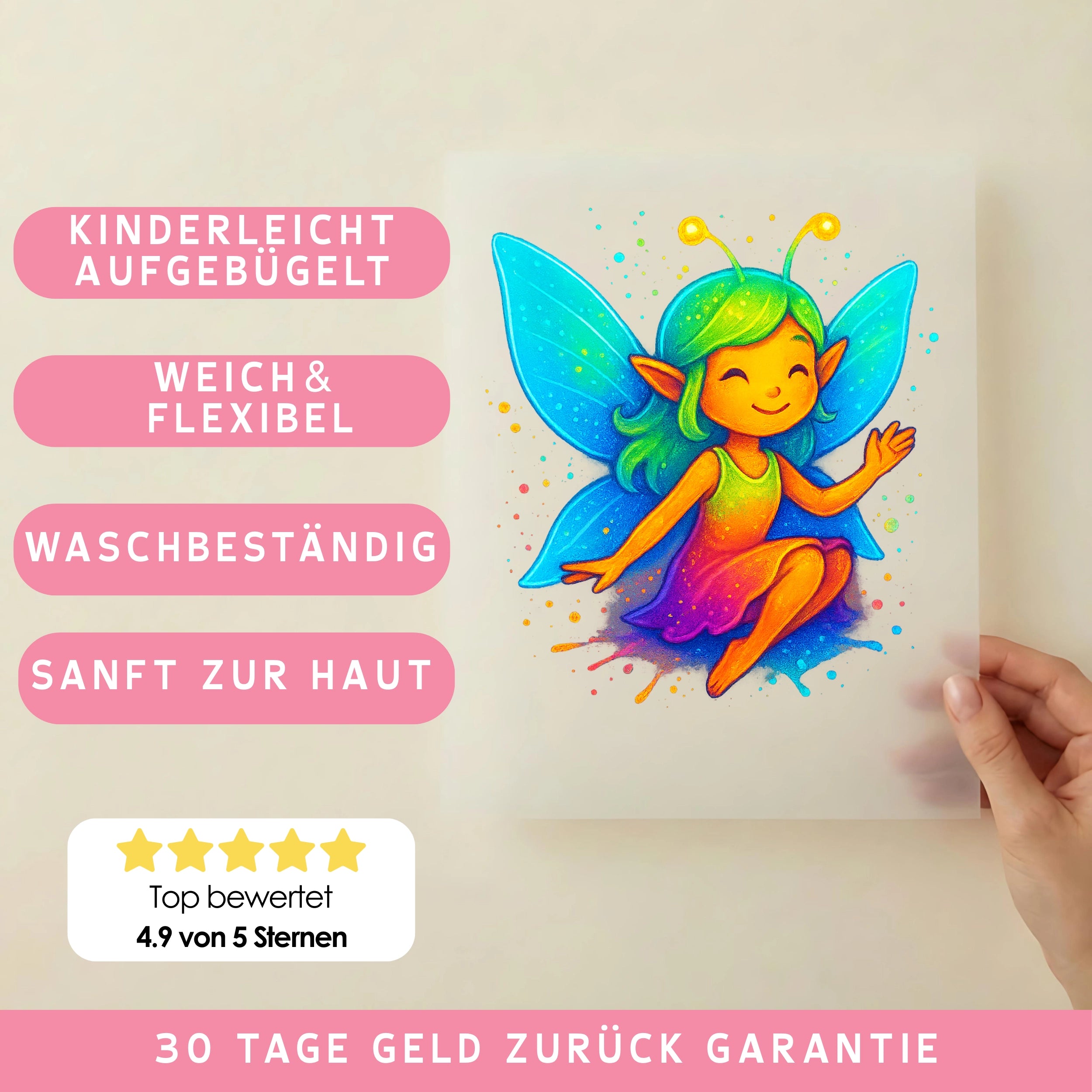 Bügelbild Farbenzauber Fee