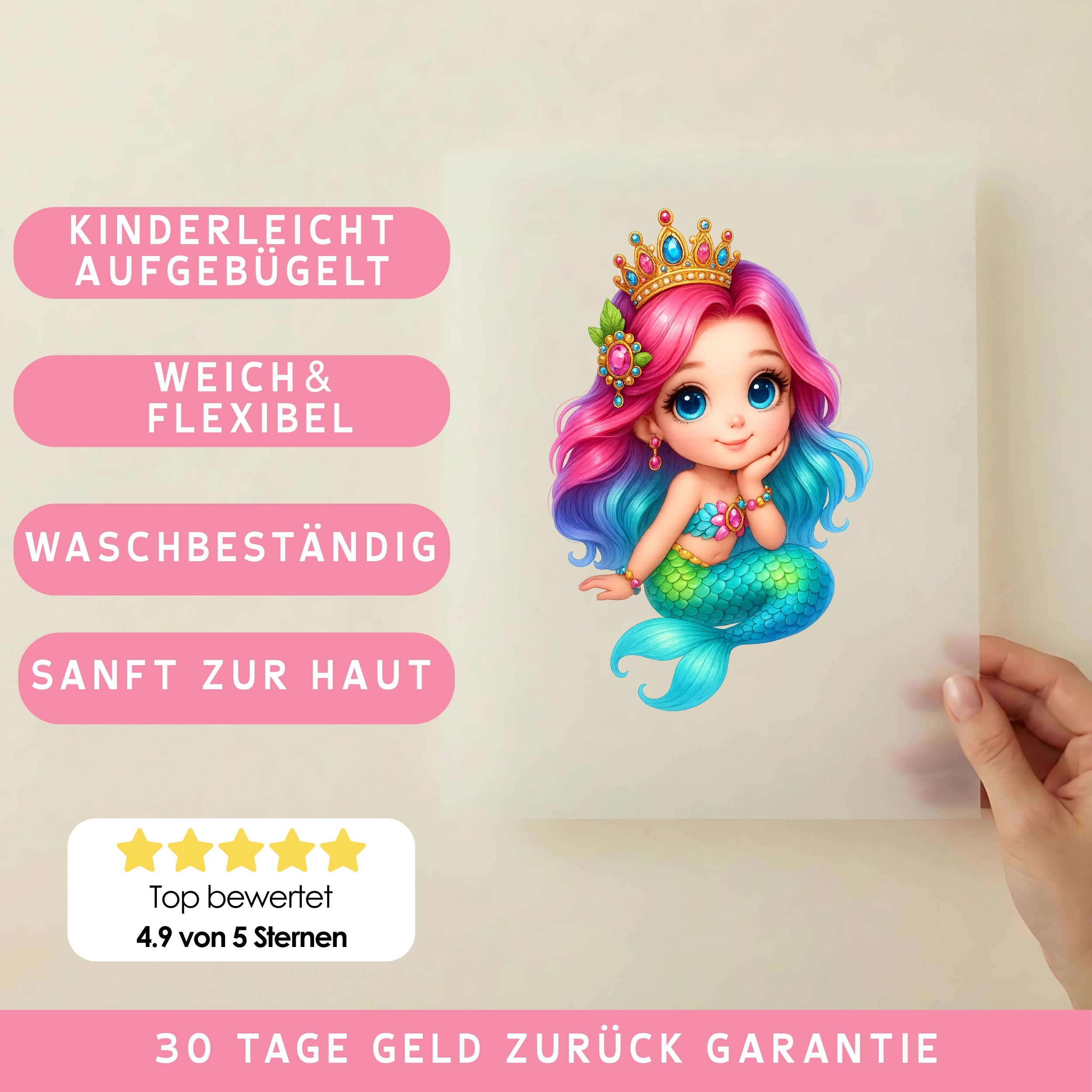 Bügelbild Meerjungfrau Glitzerlina
