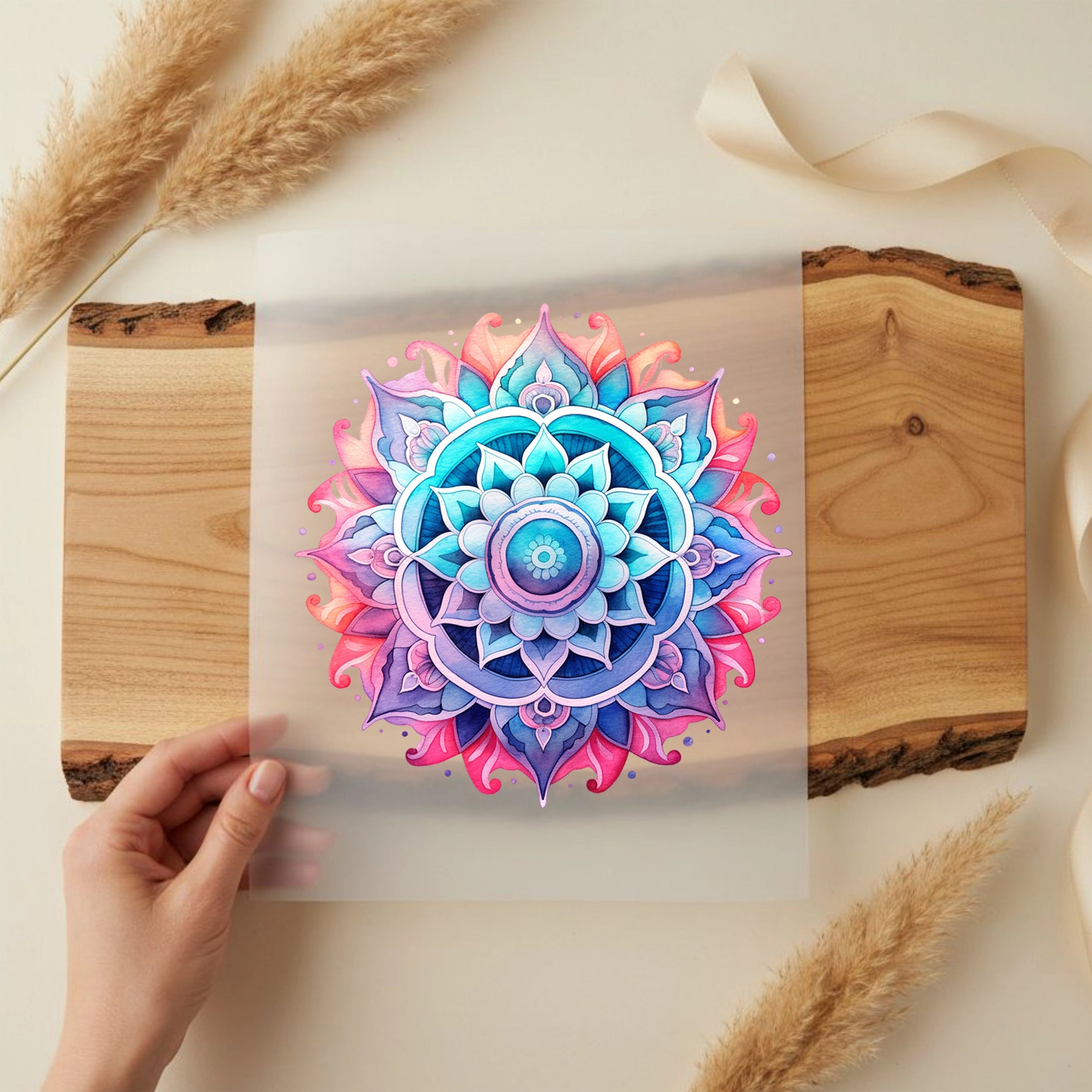 Bügelbild Mandala Blumenwirbel