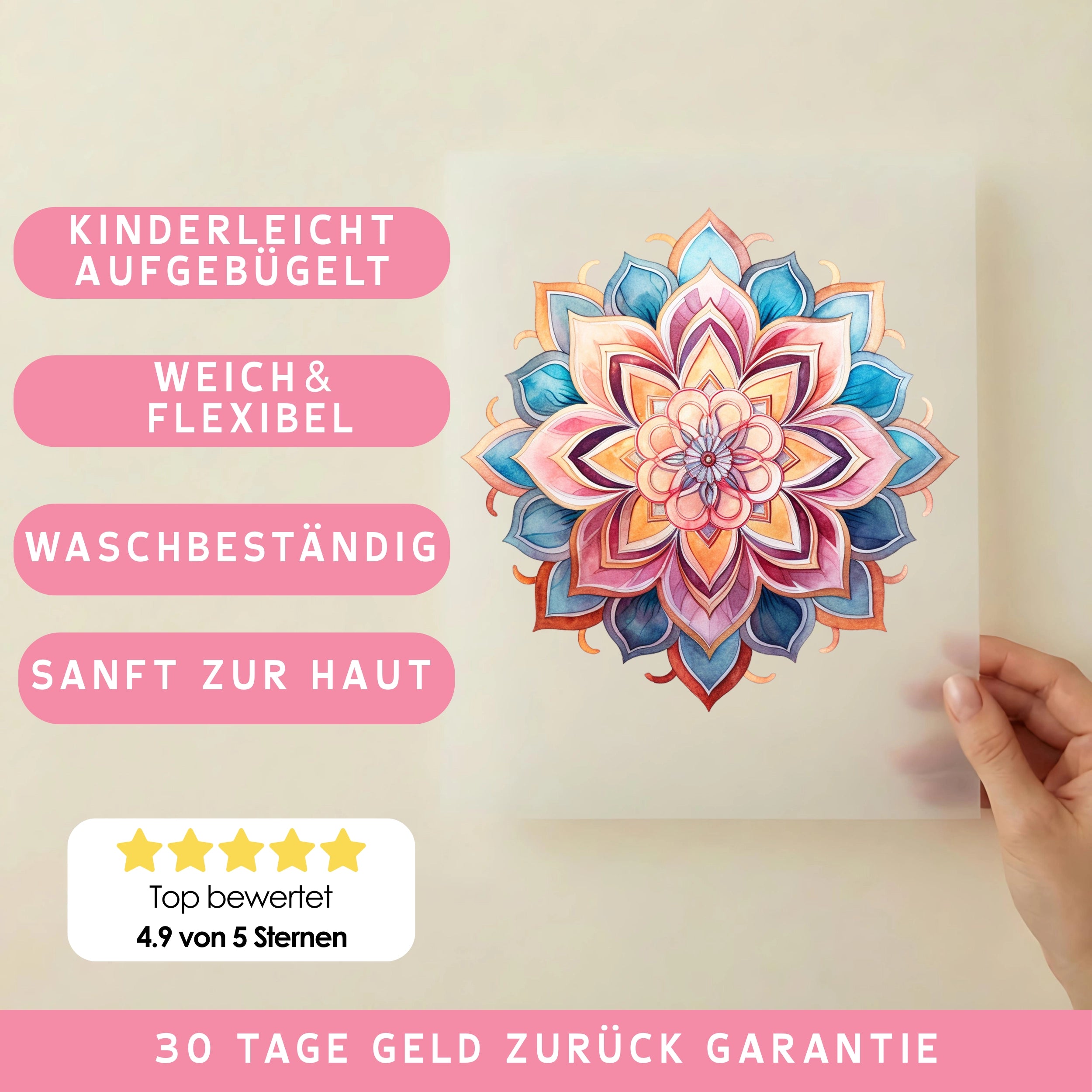 Bügelbild Mandala Blütenrausch