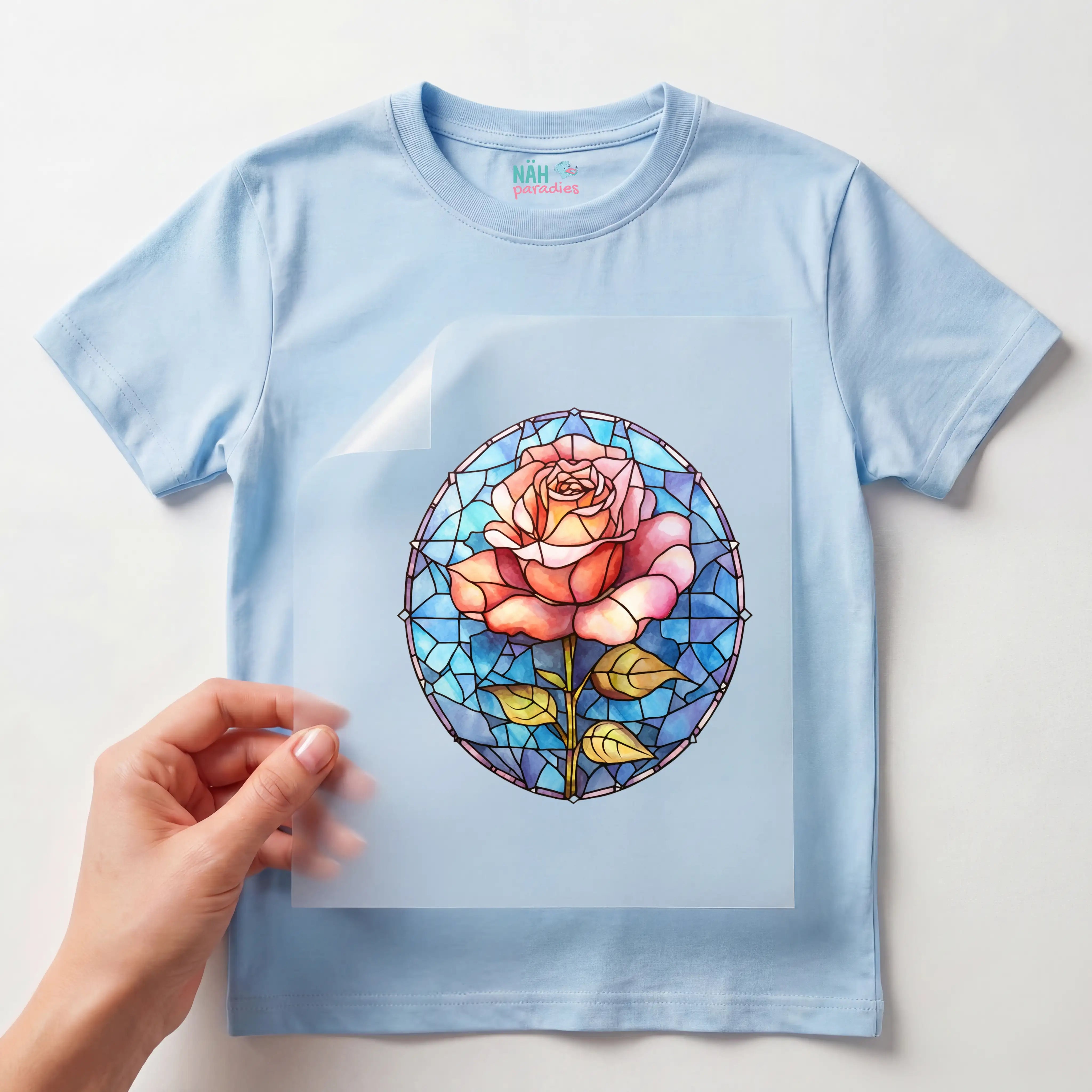 Bügelbild Rose Mosaik