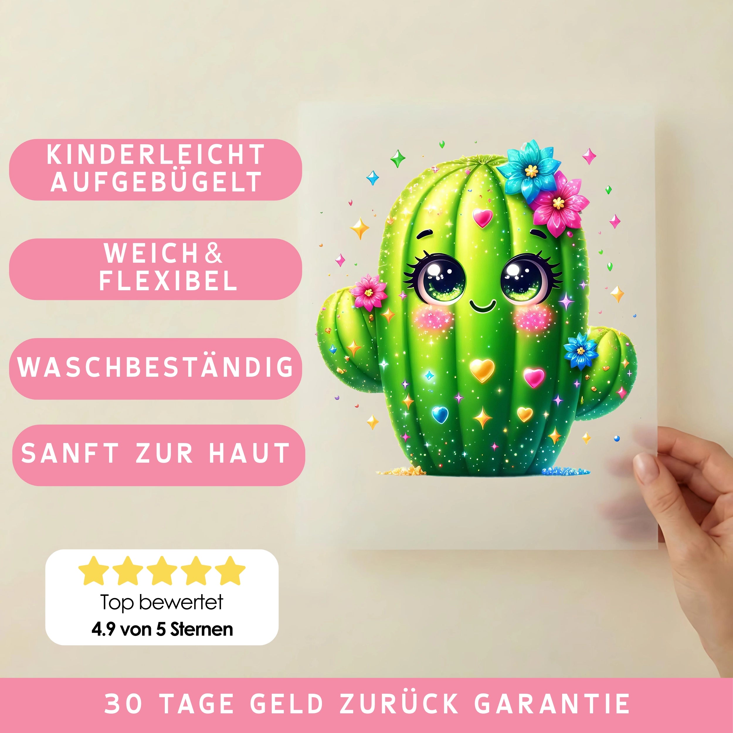 Bügelbild Blühender Kaktuszauber