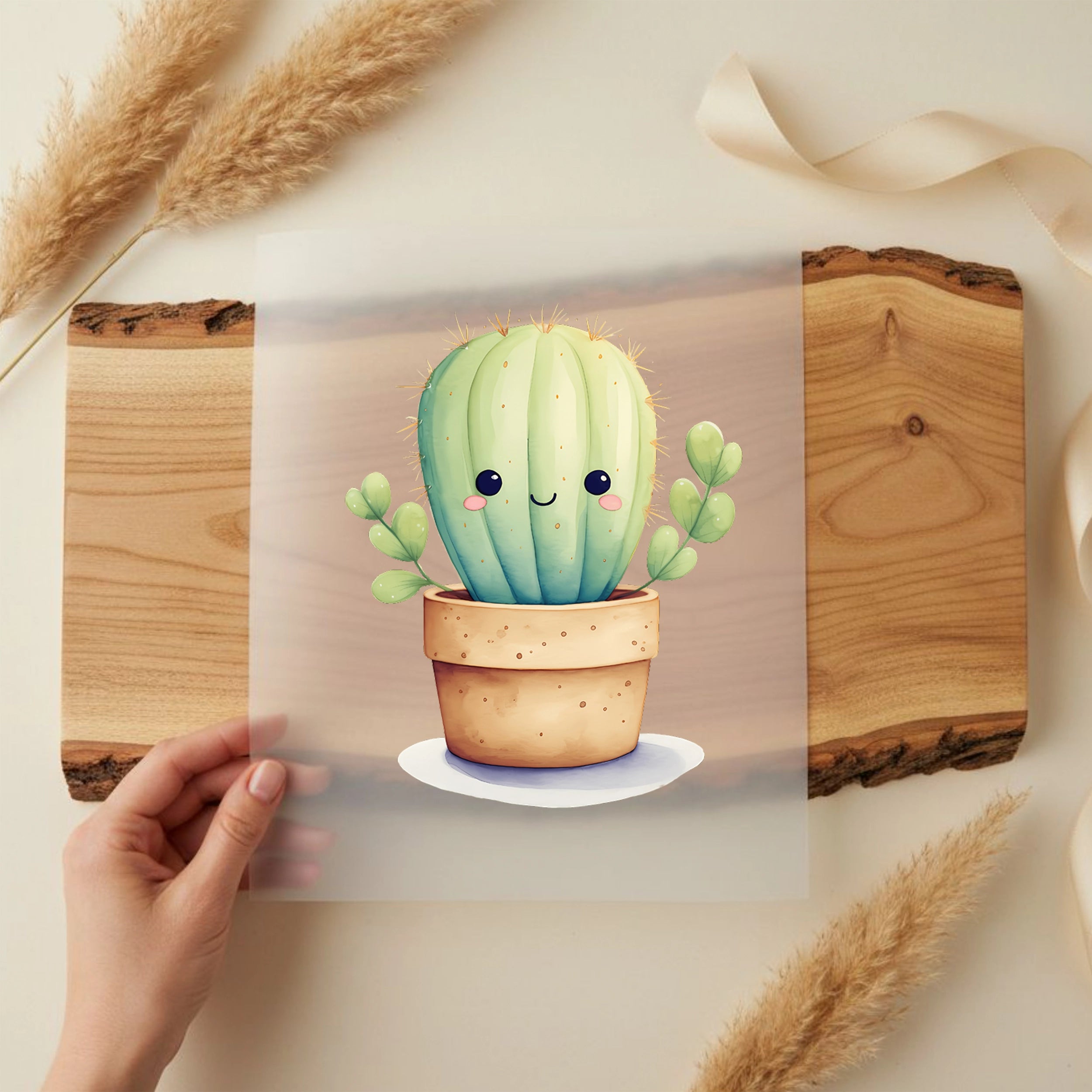 Bügelbild Baby Aquarell Kaktus