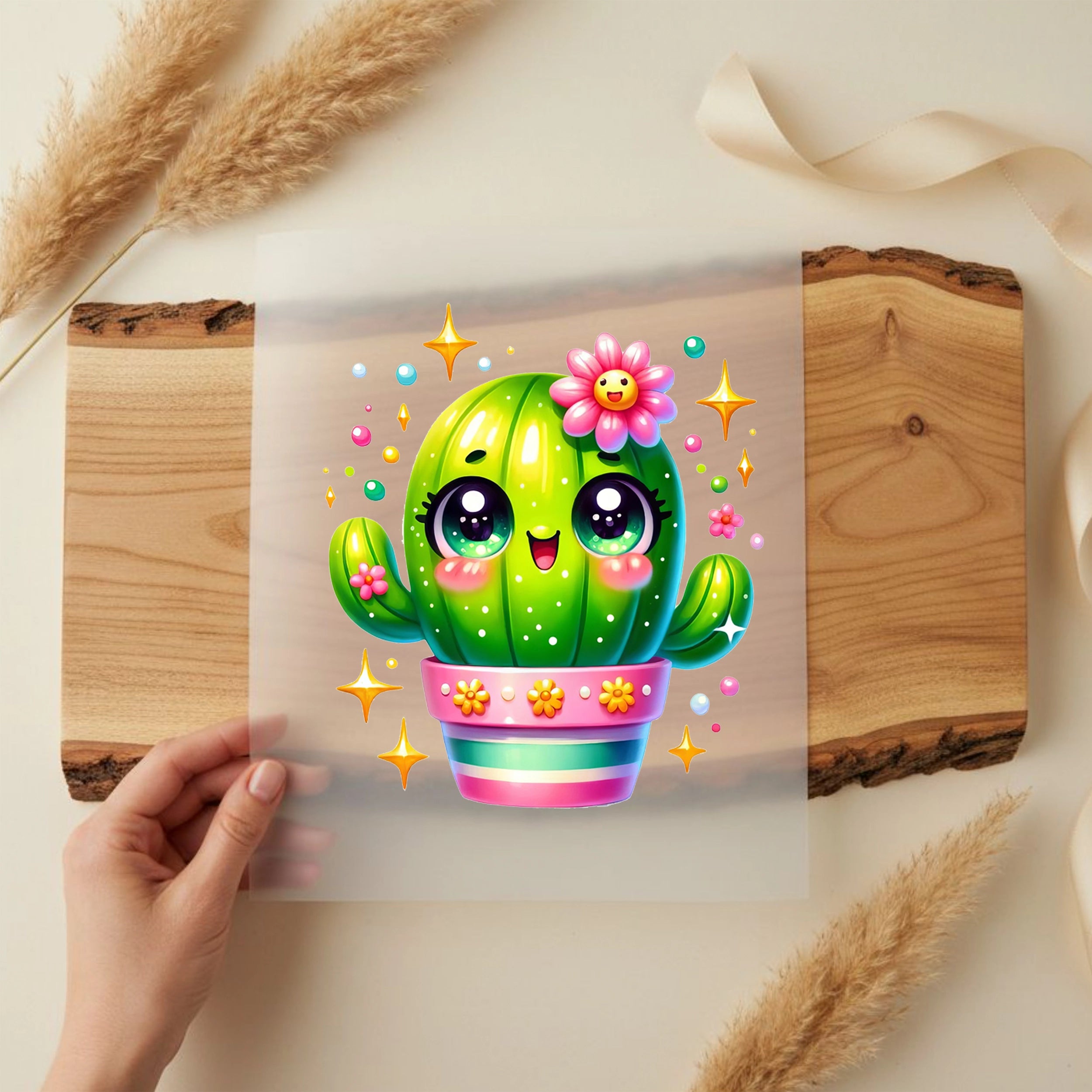 Bügelbild Herzensfreude Kaktus