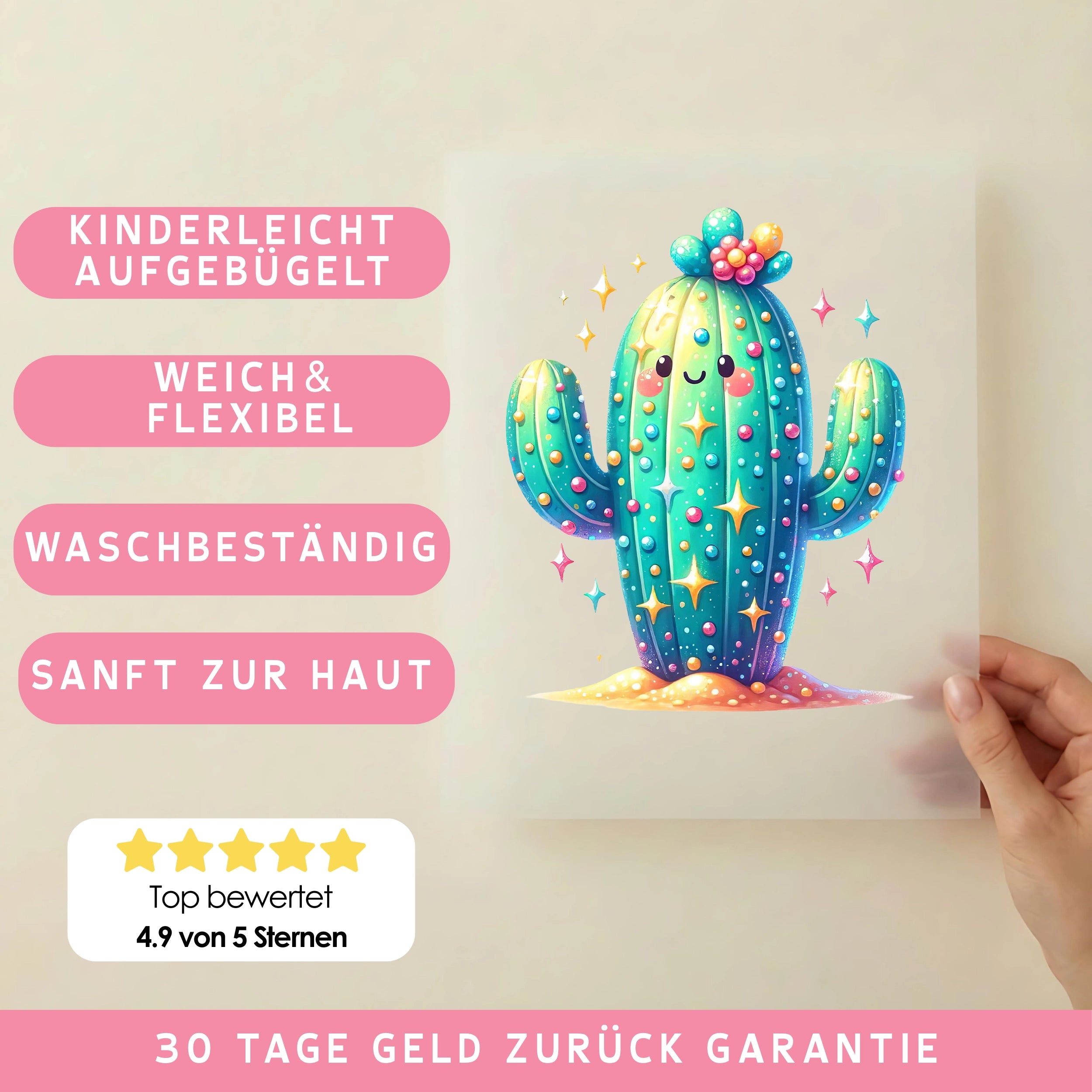 Bügelbild Sternenglanz Kaktus