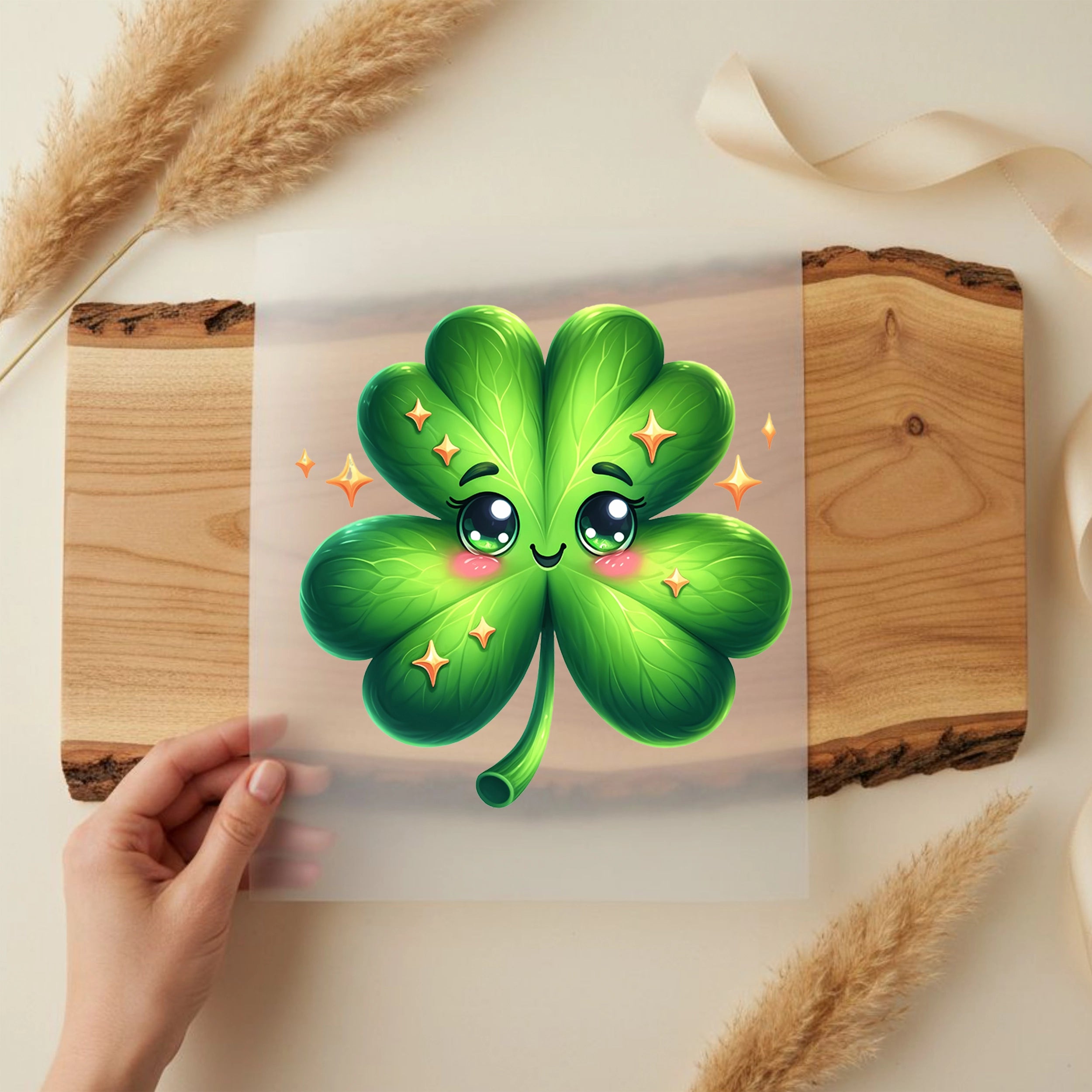 Bügelbild Fröhlicher Klee