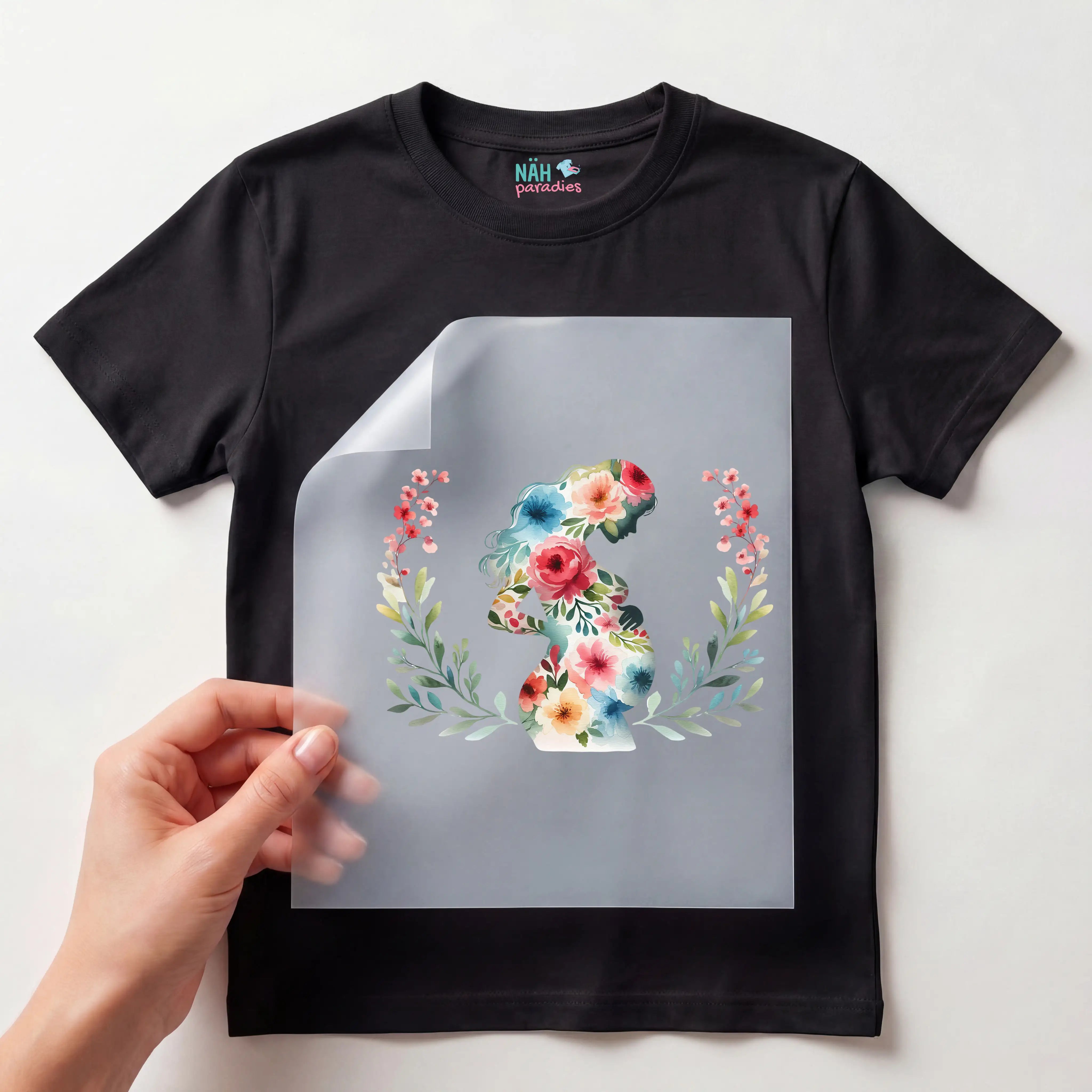 Bügelbild Schwangerschaft Florale Vorfreude