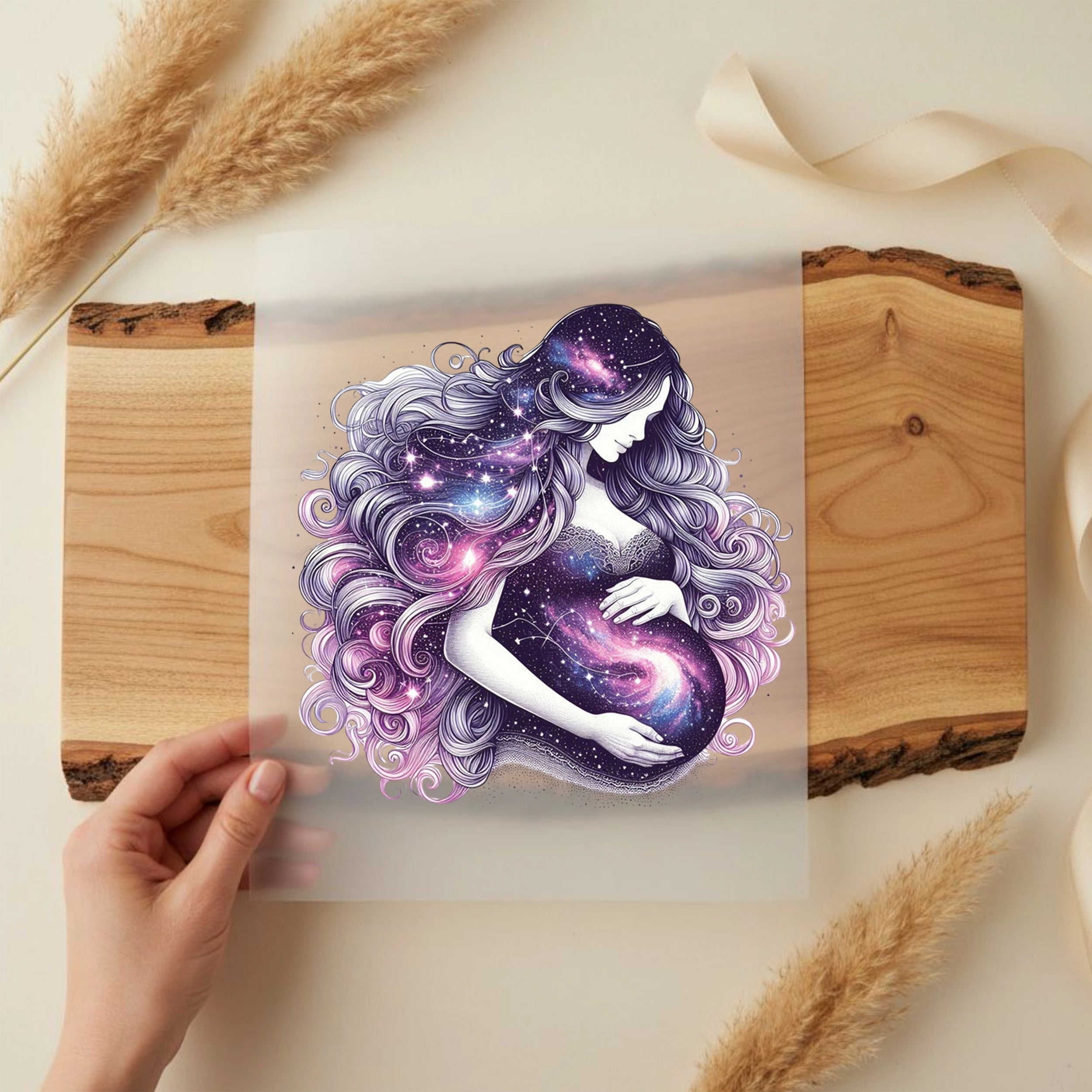 Bügelbild Schwangerschaft Himmlischer Beginn