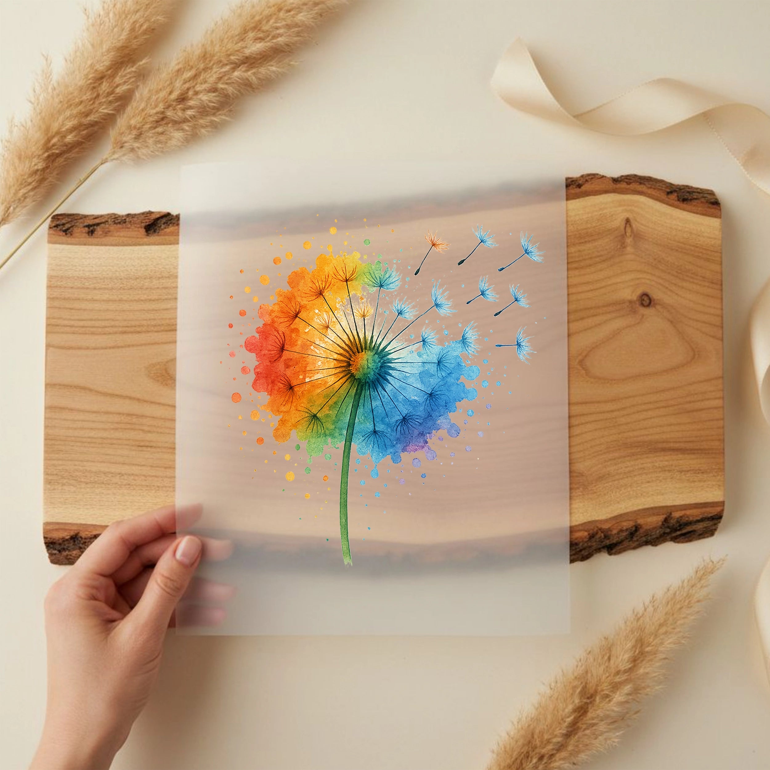 Bügelbild Bunte Pusteblume