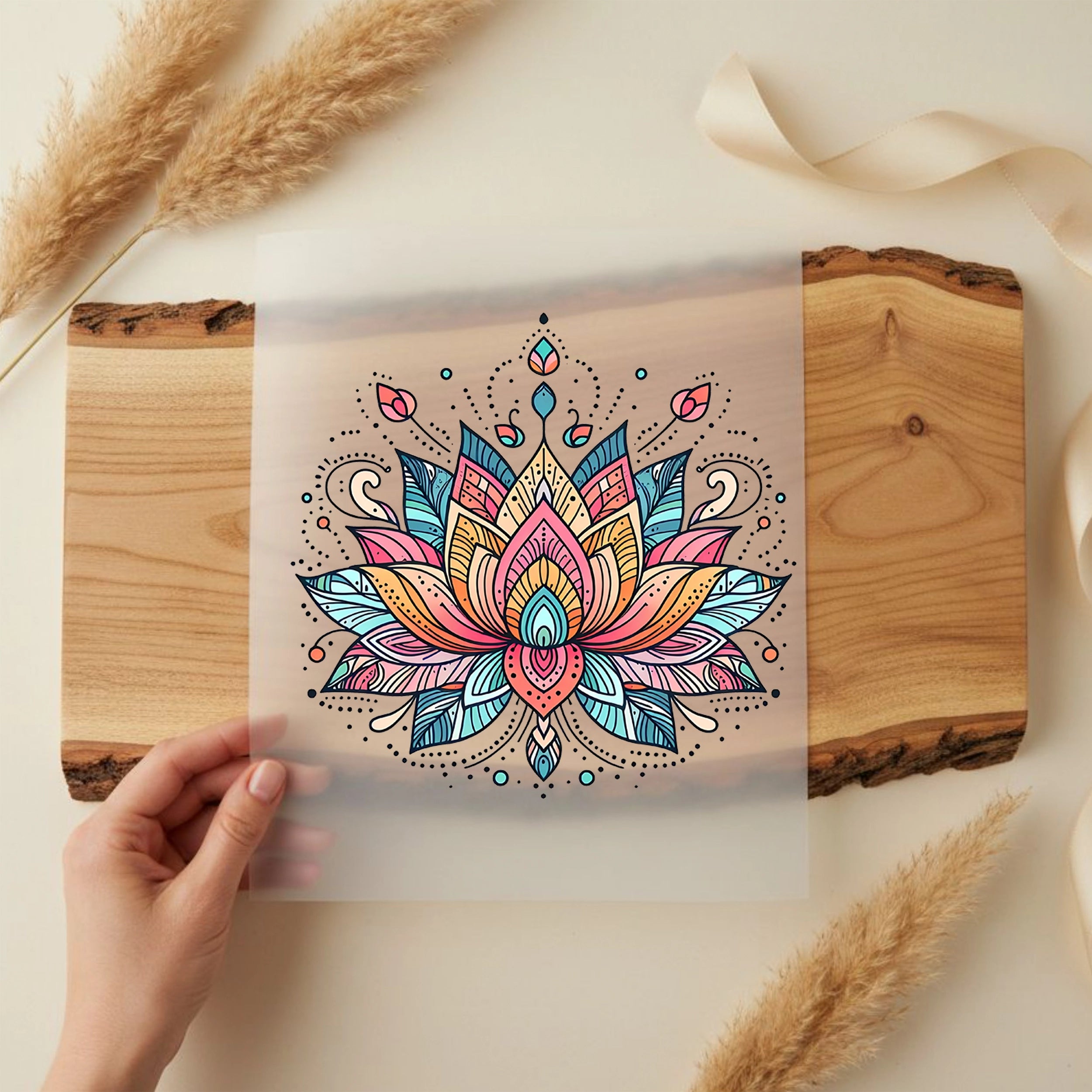 Bügelbild Boho Lotus Mandala