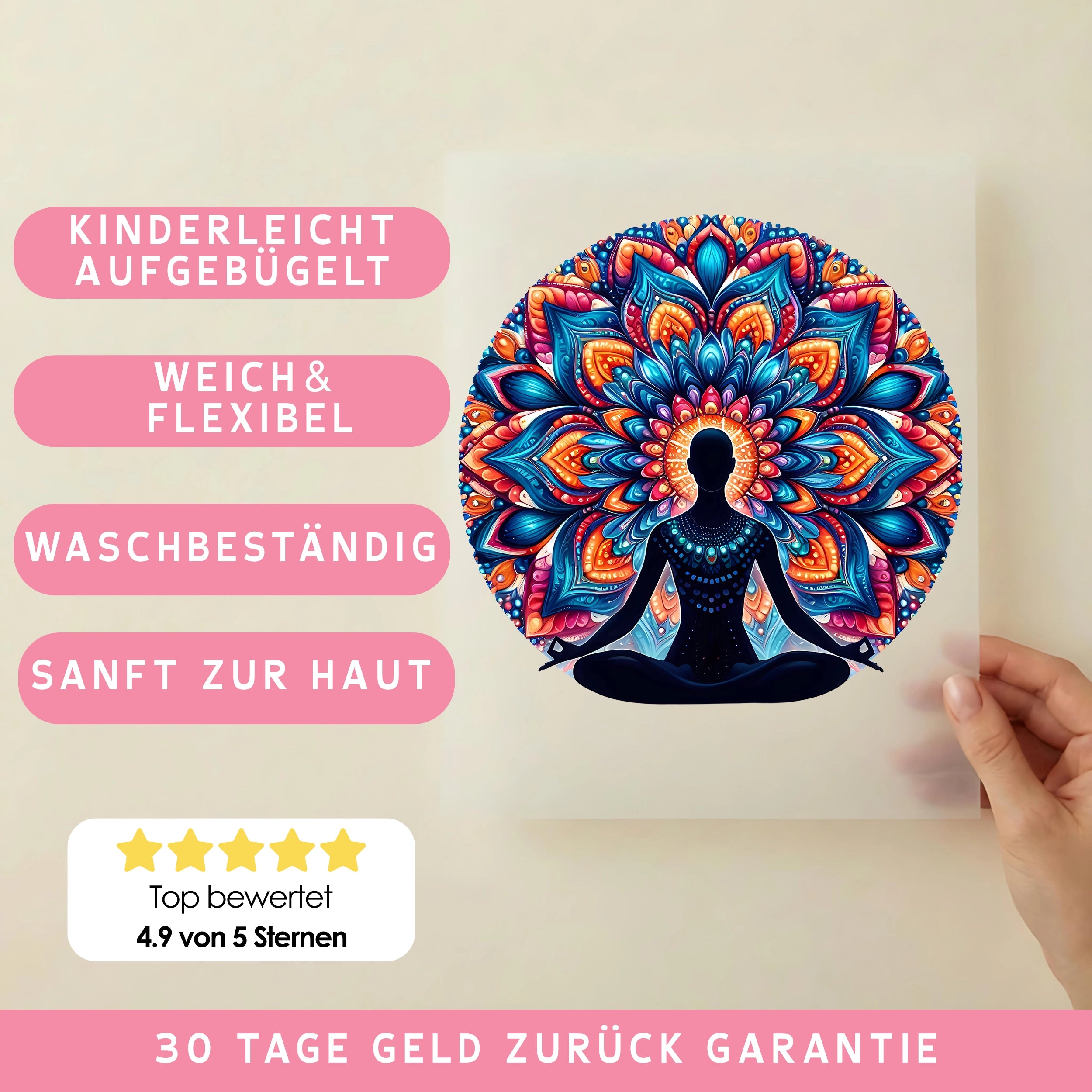 Bügelbild Meditation Chakra