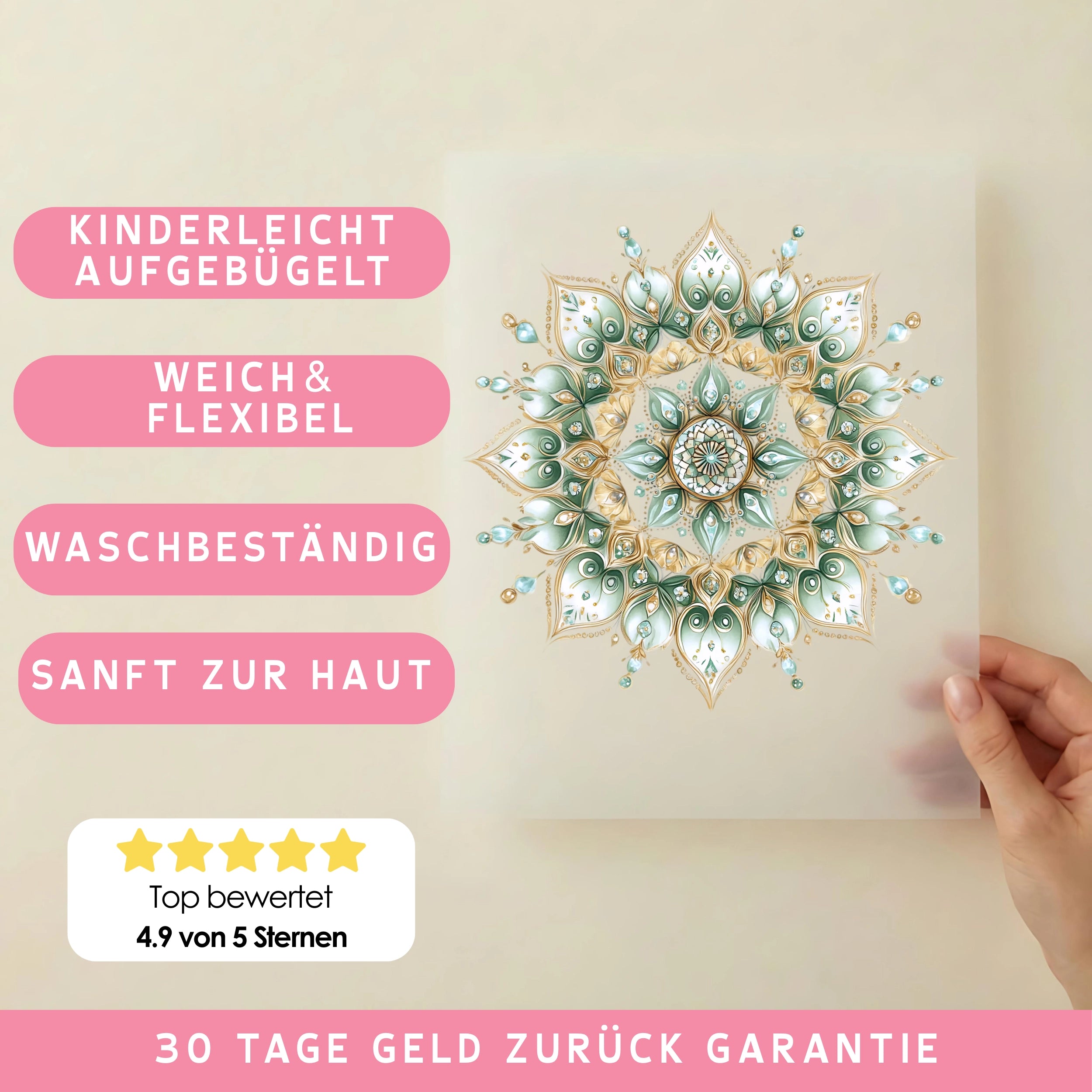 Bügelbild Mandala Eiskalter Winterzauber