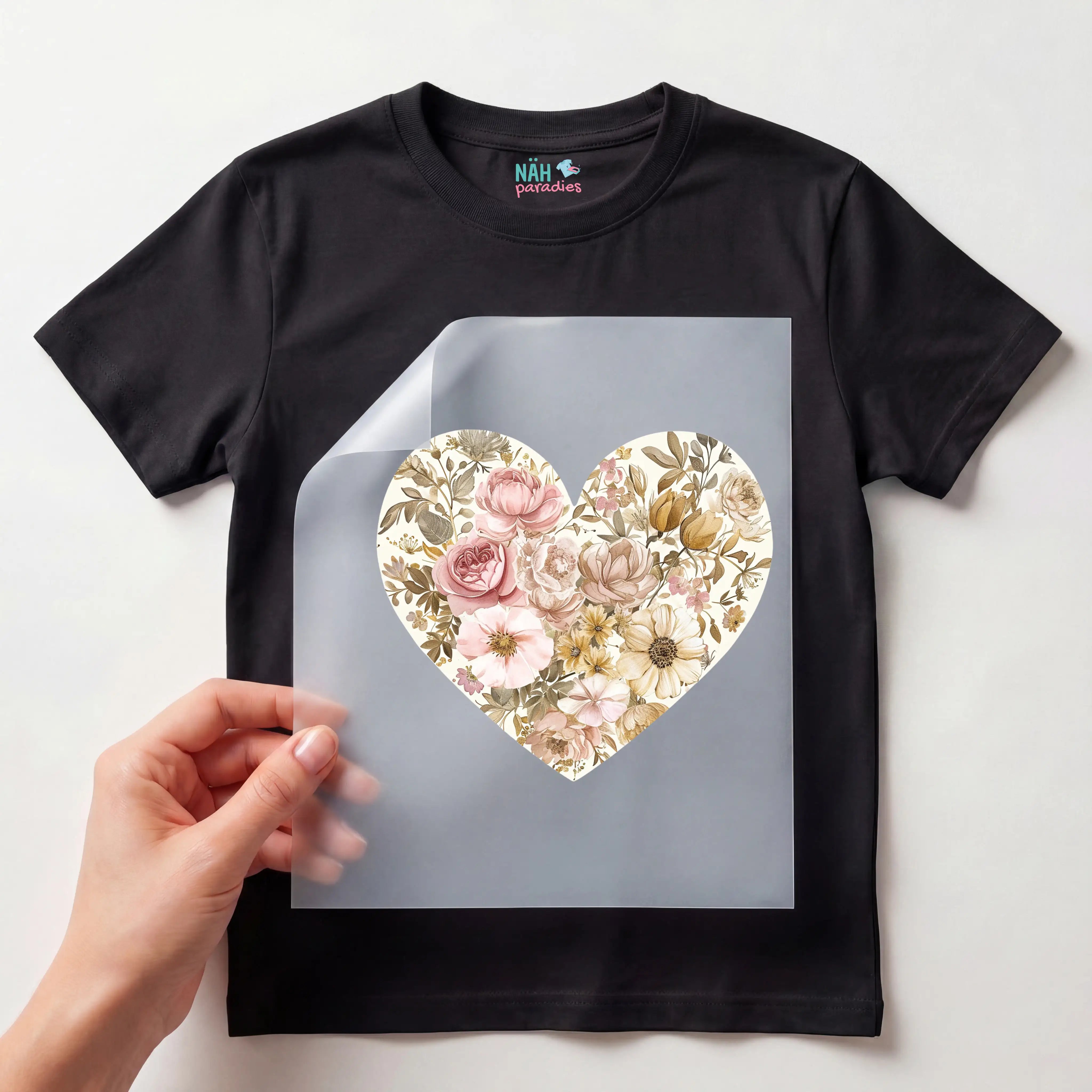 Bügelbild Herz Antikes Amore