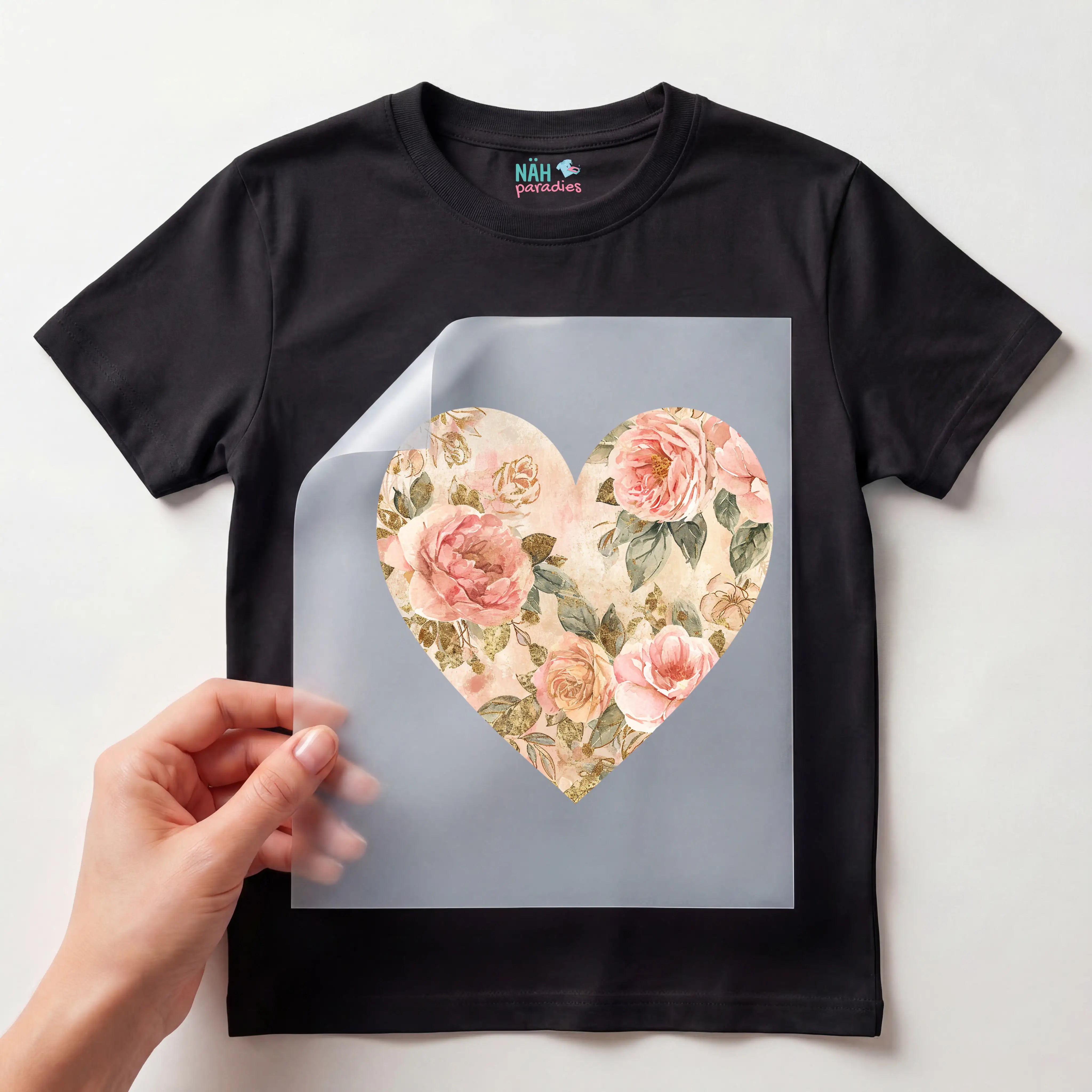 Bügelbild Herzensblüten