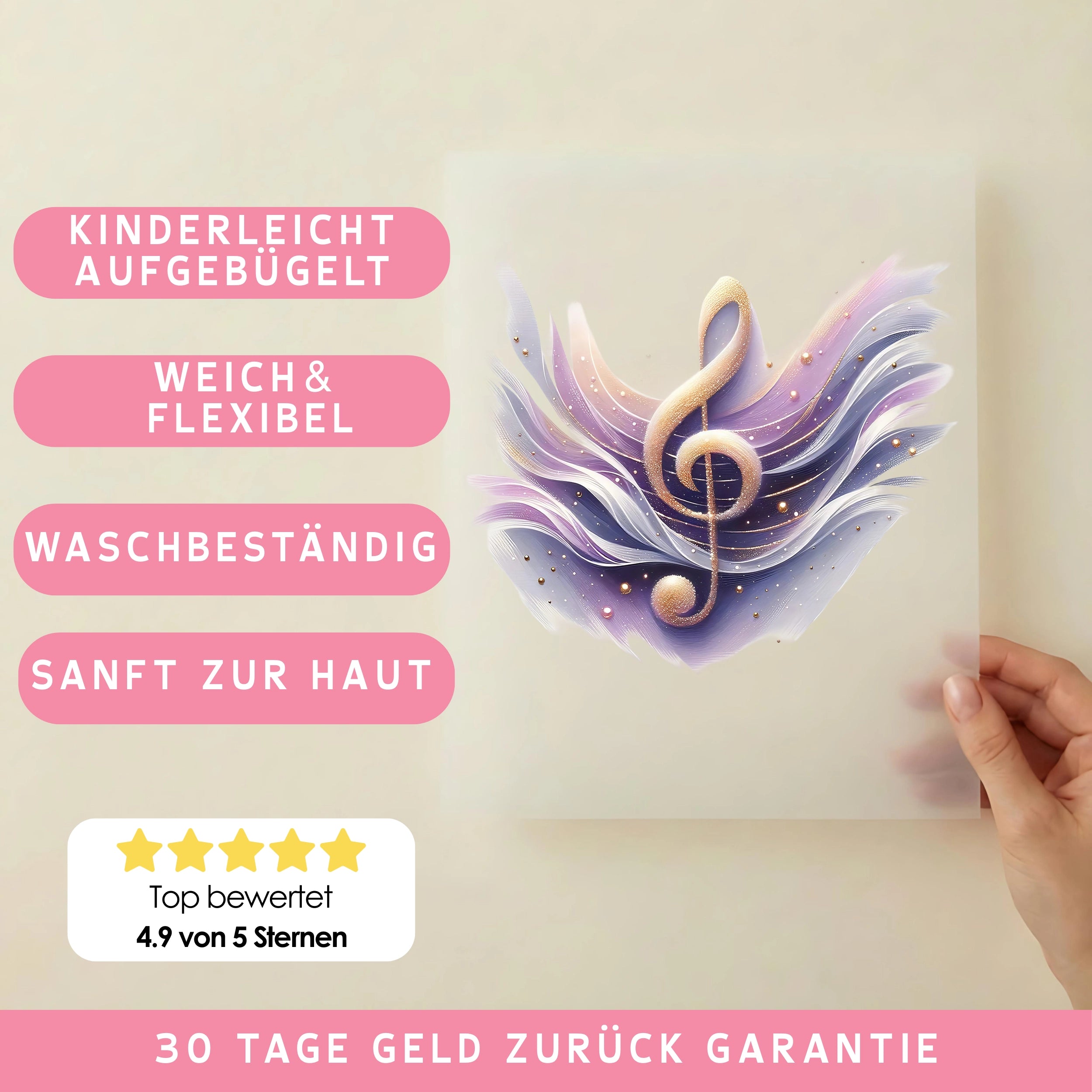 Bügelbild Notenschlüssel der Harmonie