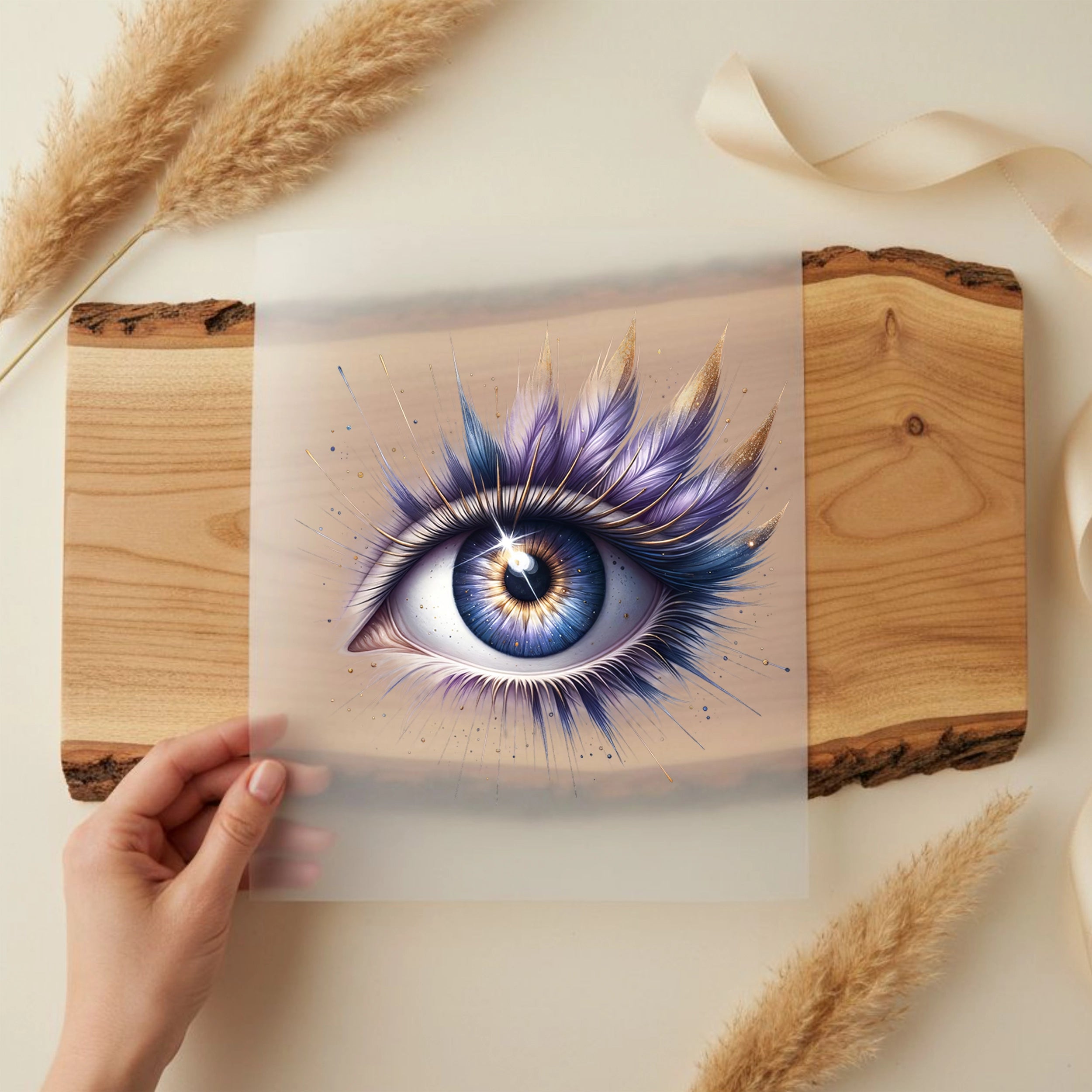 Bügelbild Magische Federauge