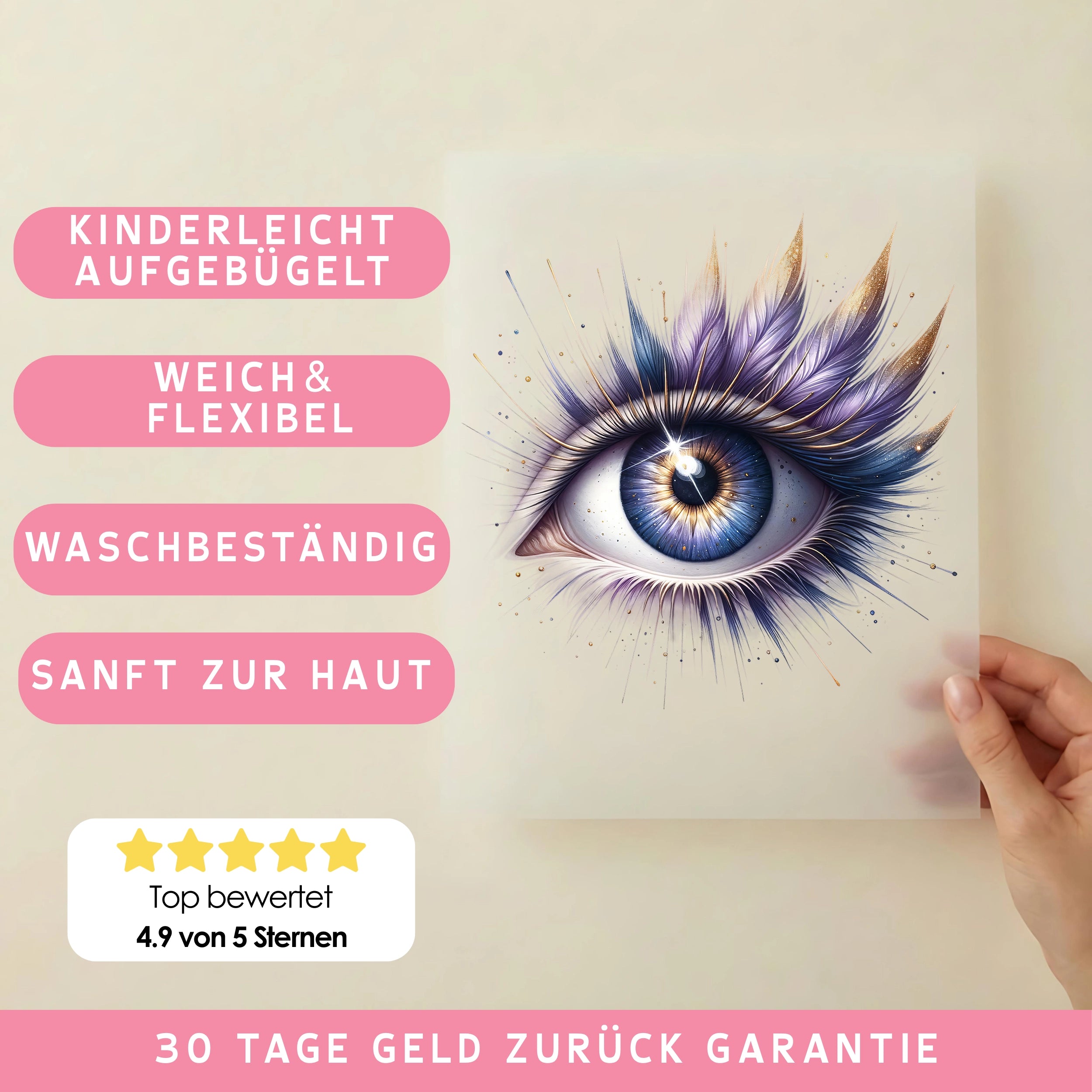 Bügelbild Magische Federauge