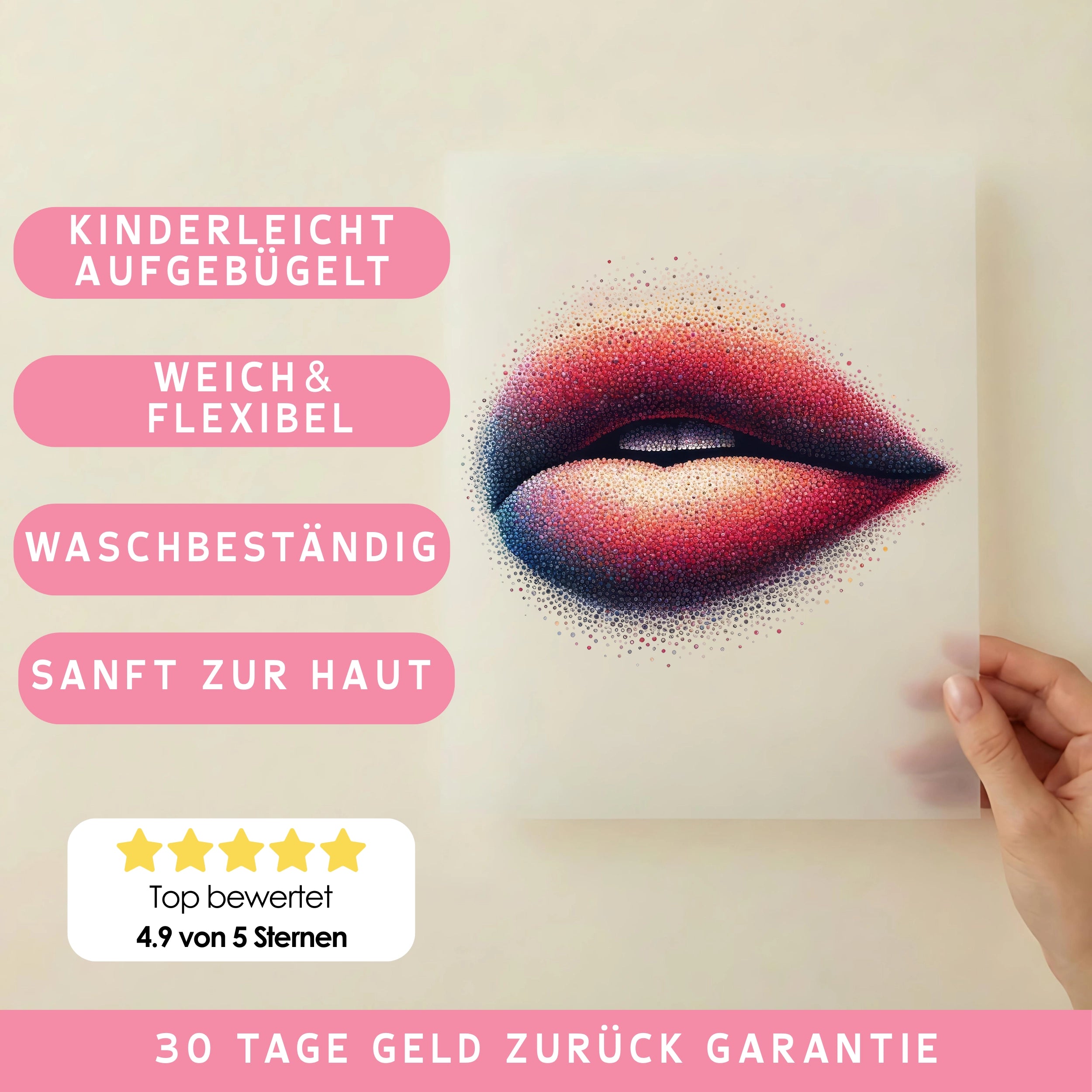Bügelbild Dot Lips