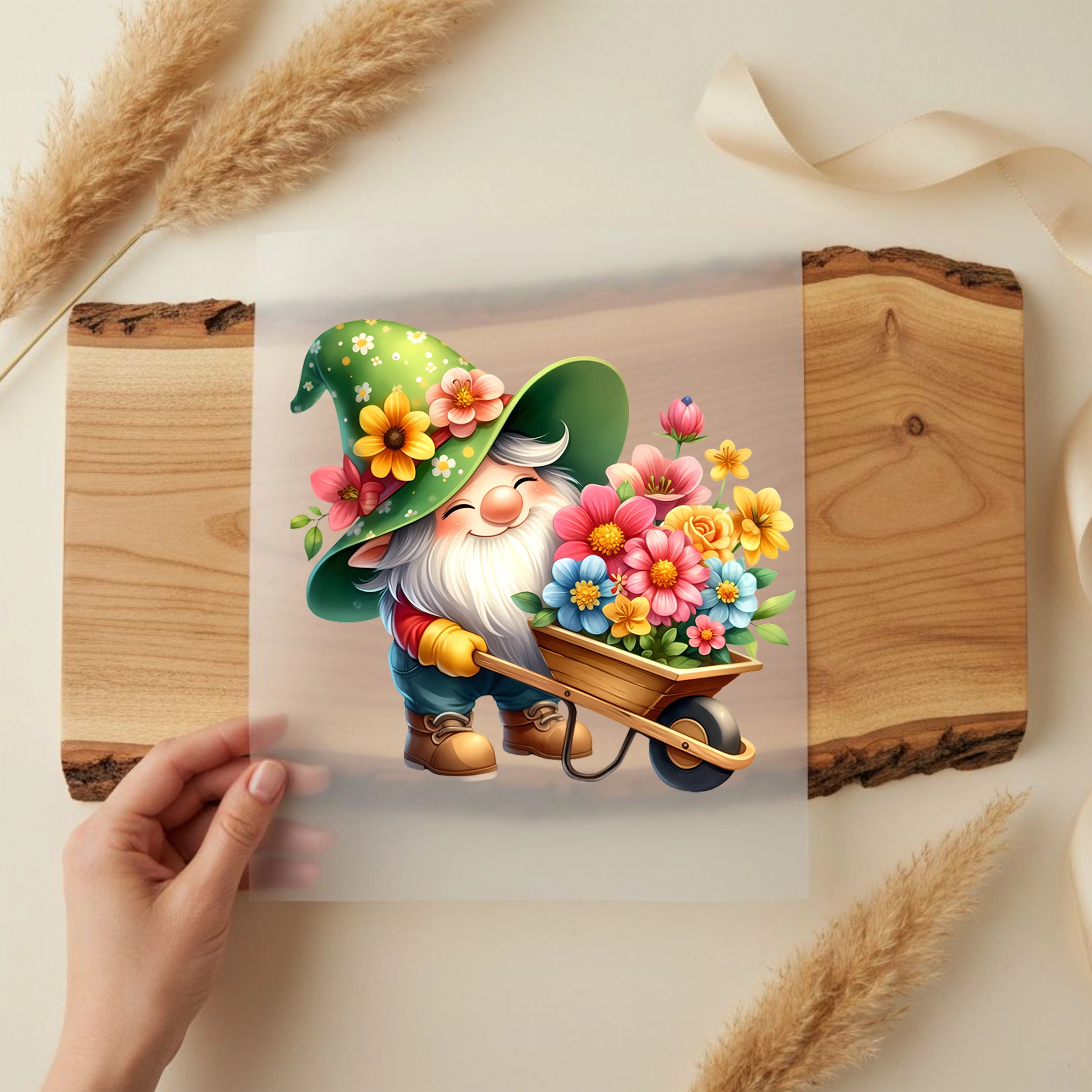 Bügelbild Gartenglück Zwerg