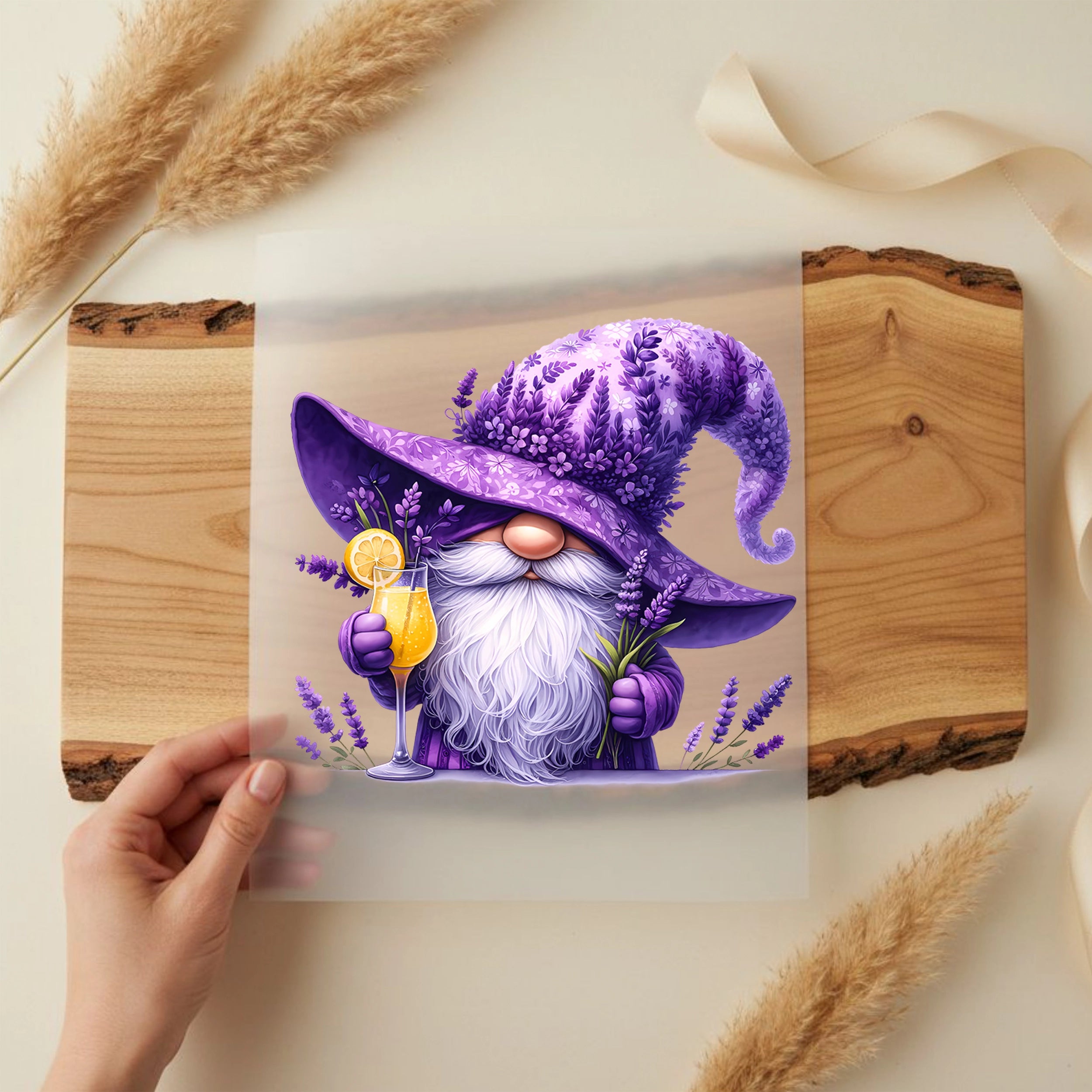 Bügelbild Gnom Lavendelliebe Limoncello