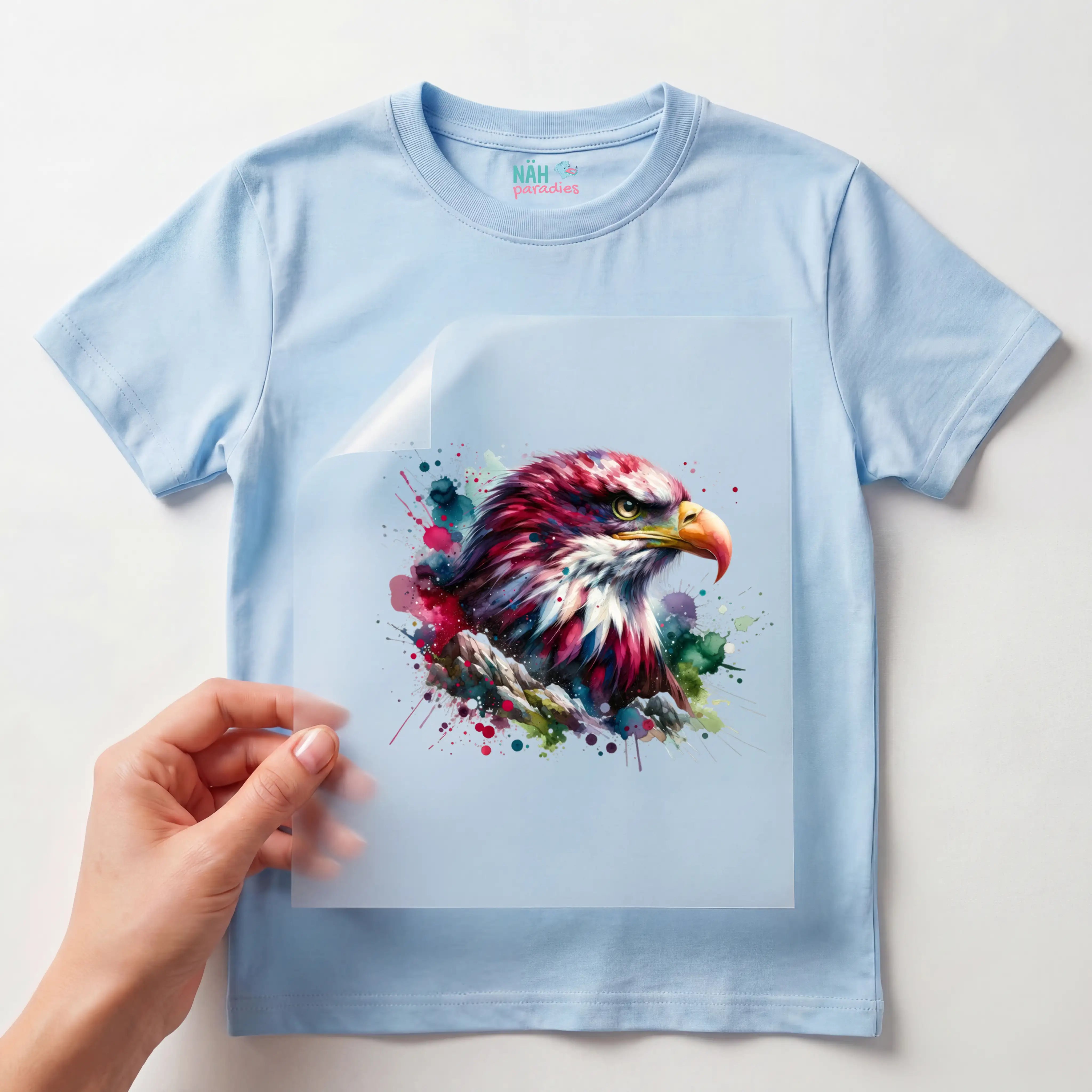 Bügelbild Adler Kraft der Farben