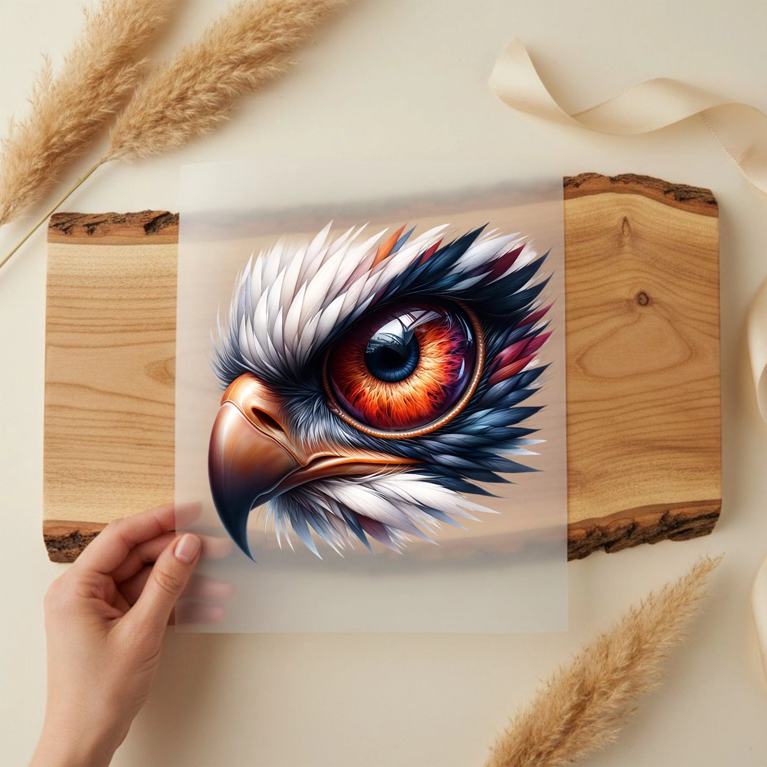 Bügelbild Adler Auge