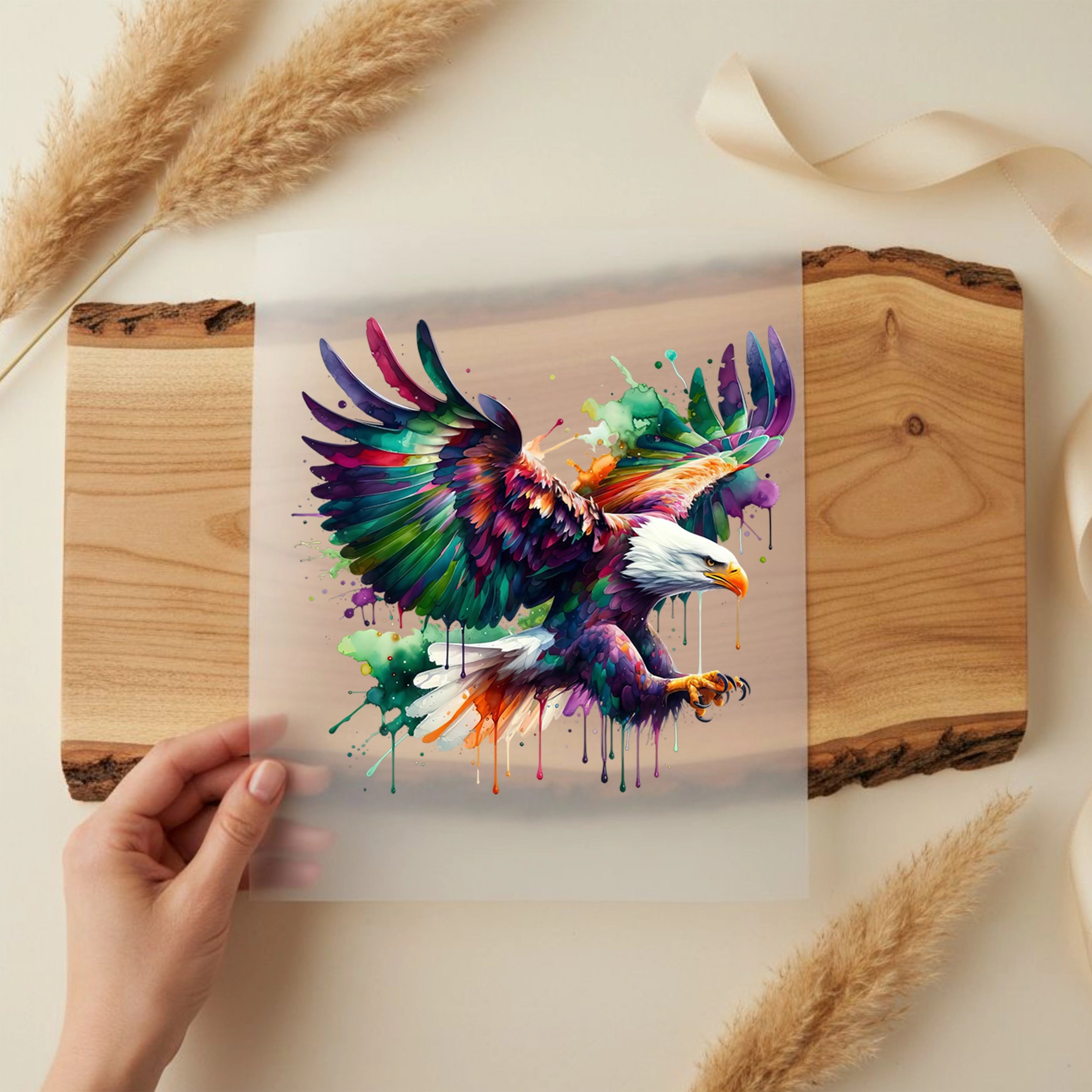 Bügelbild Farbenflug des Adlers