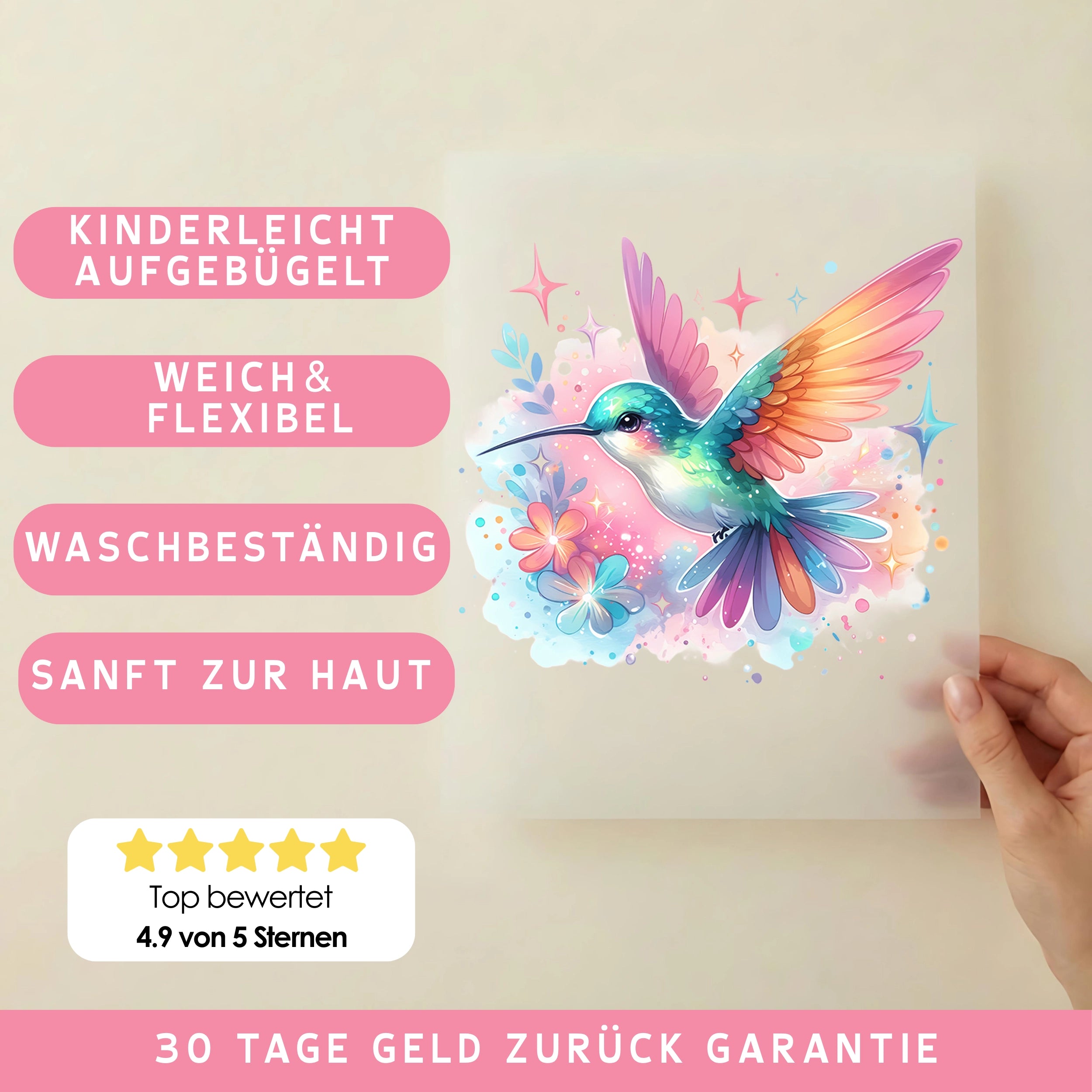 Bügelbild Regenbogenkolibri