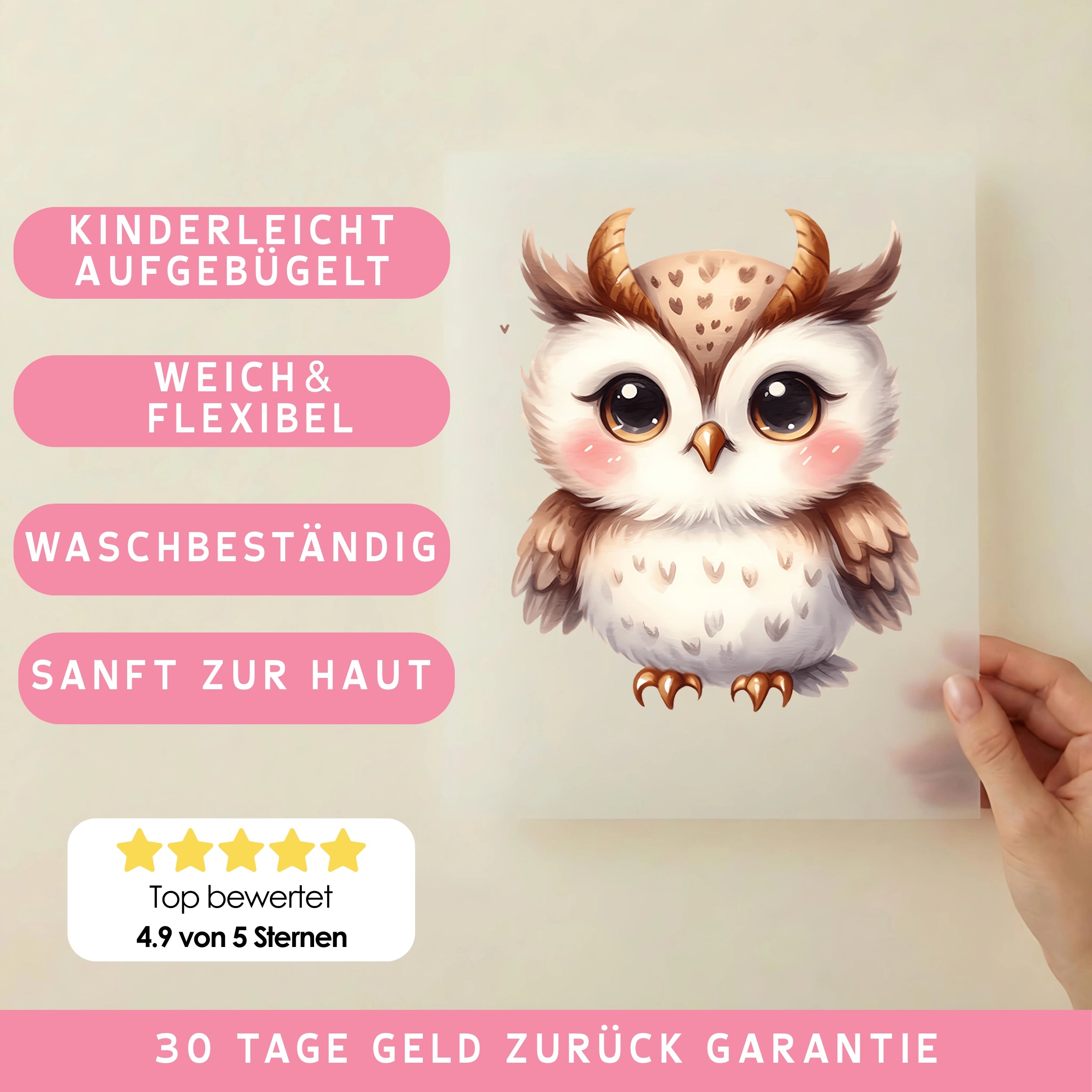 Bügelbild Süße Babyeule