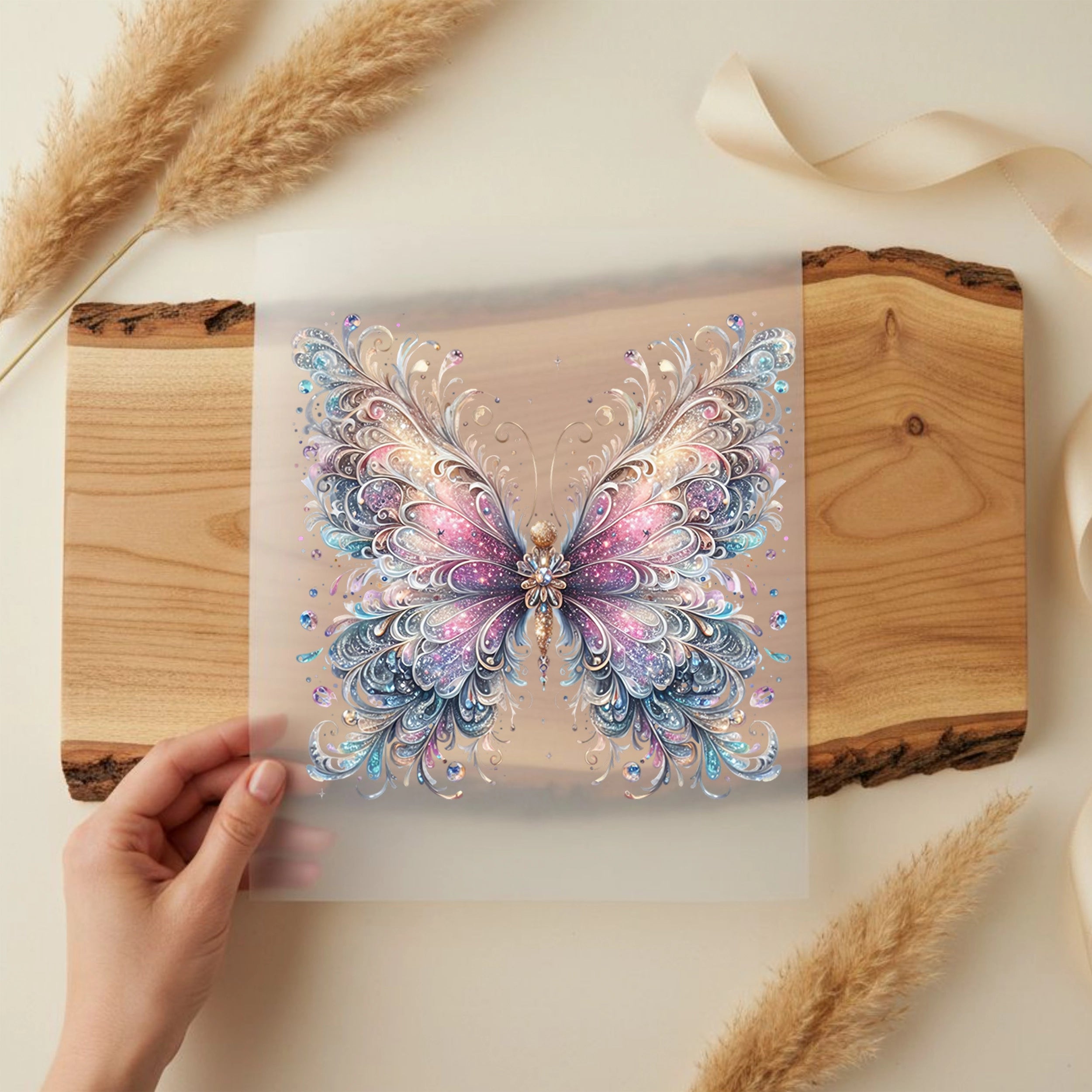 Bügelbild Schmetterling Zauberlicht - funkelnde Freiheit