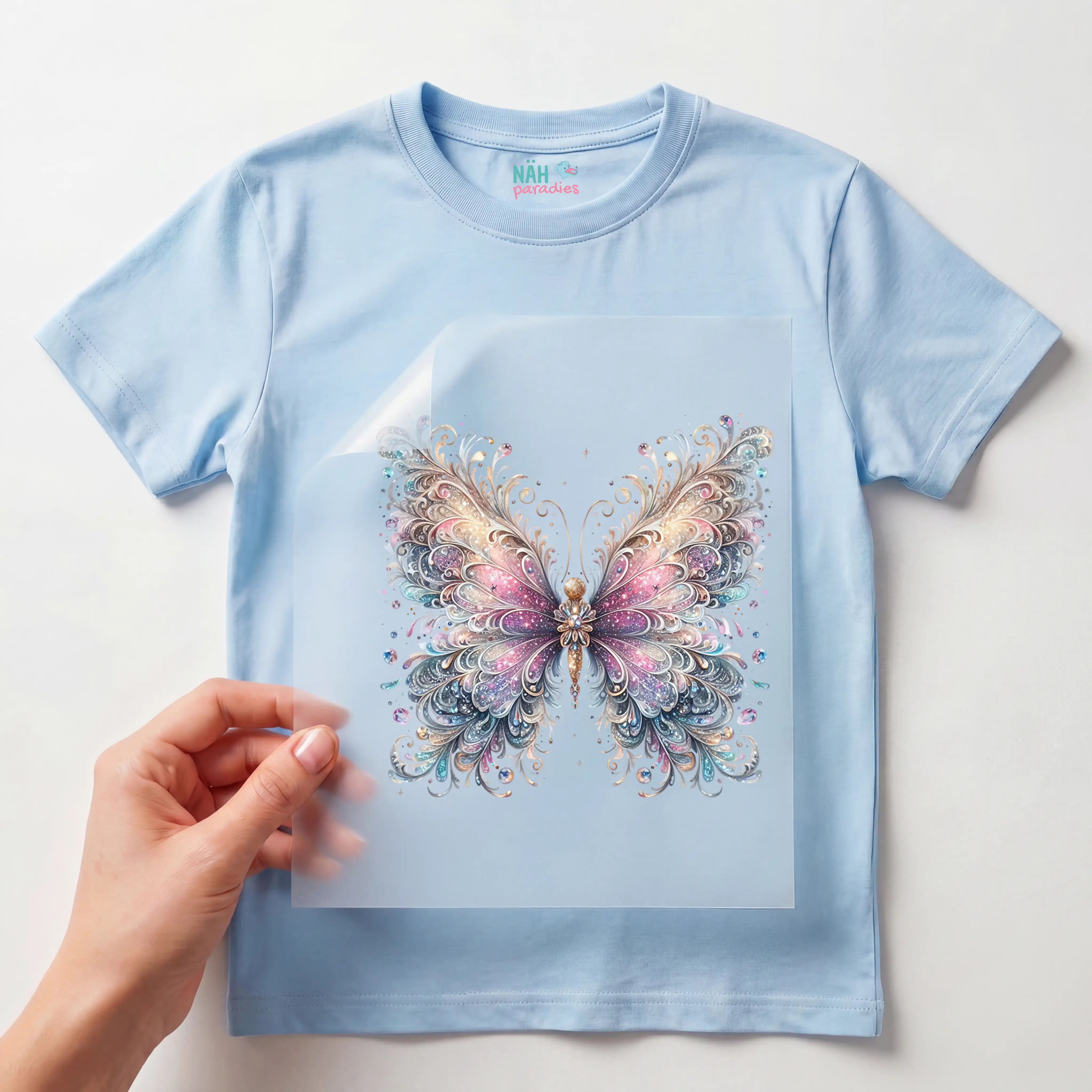 Bügelbild Schmetterling Zauberlicht - funkelnde Freiheit