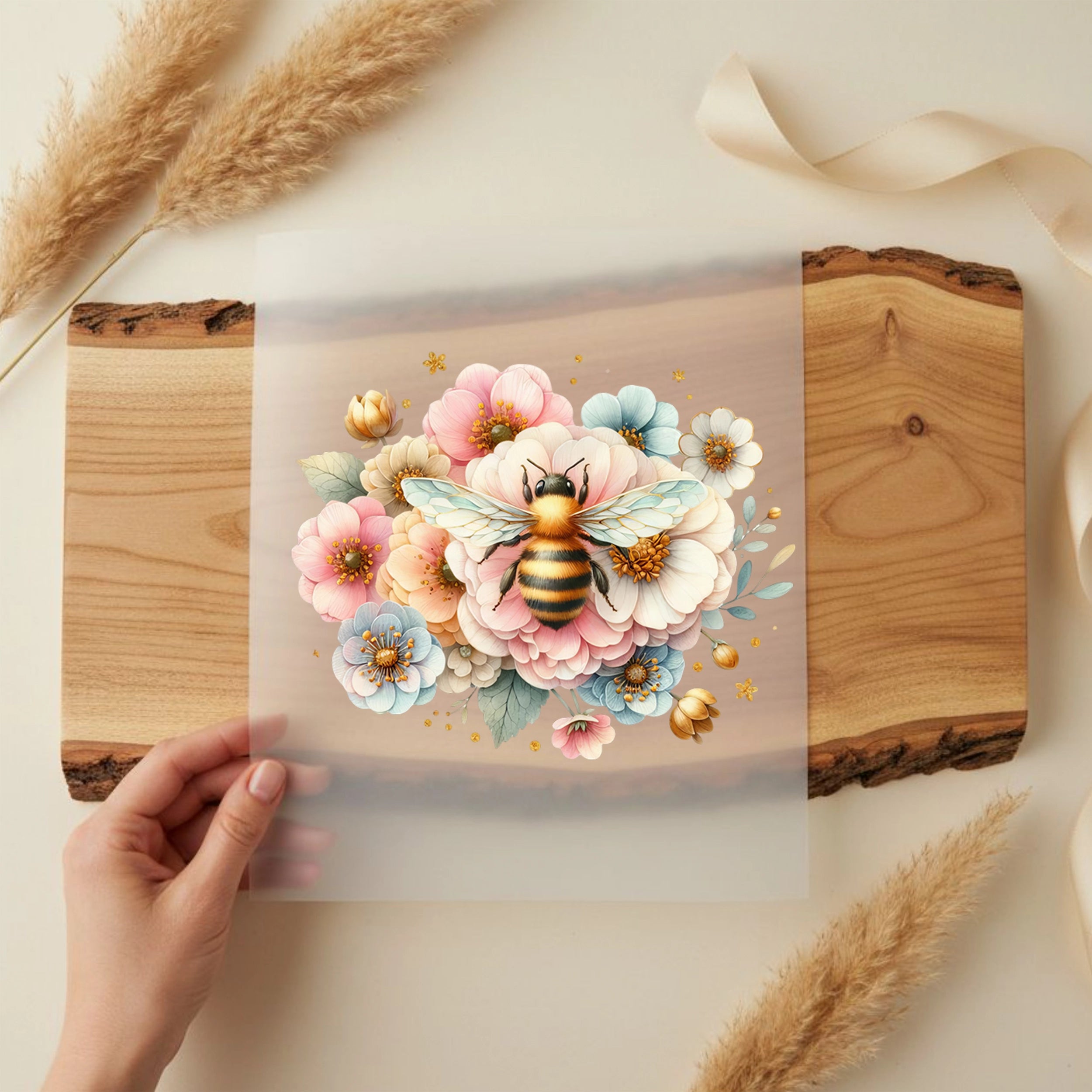 Bügelbild Bienenglück im Blumenmeer