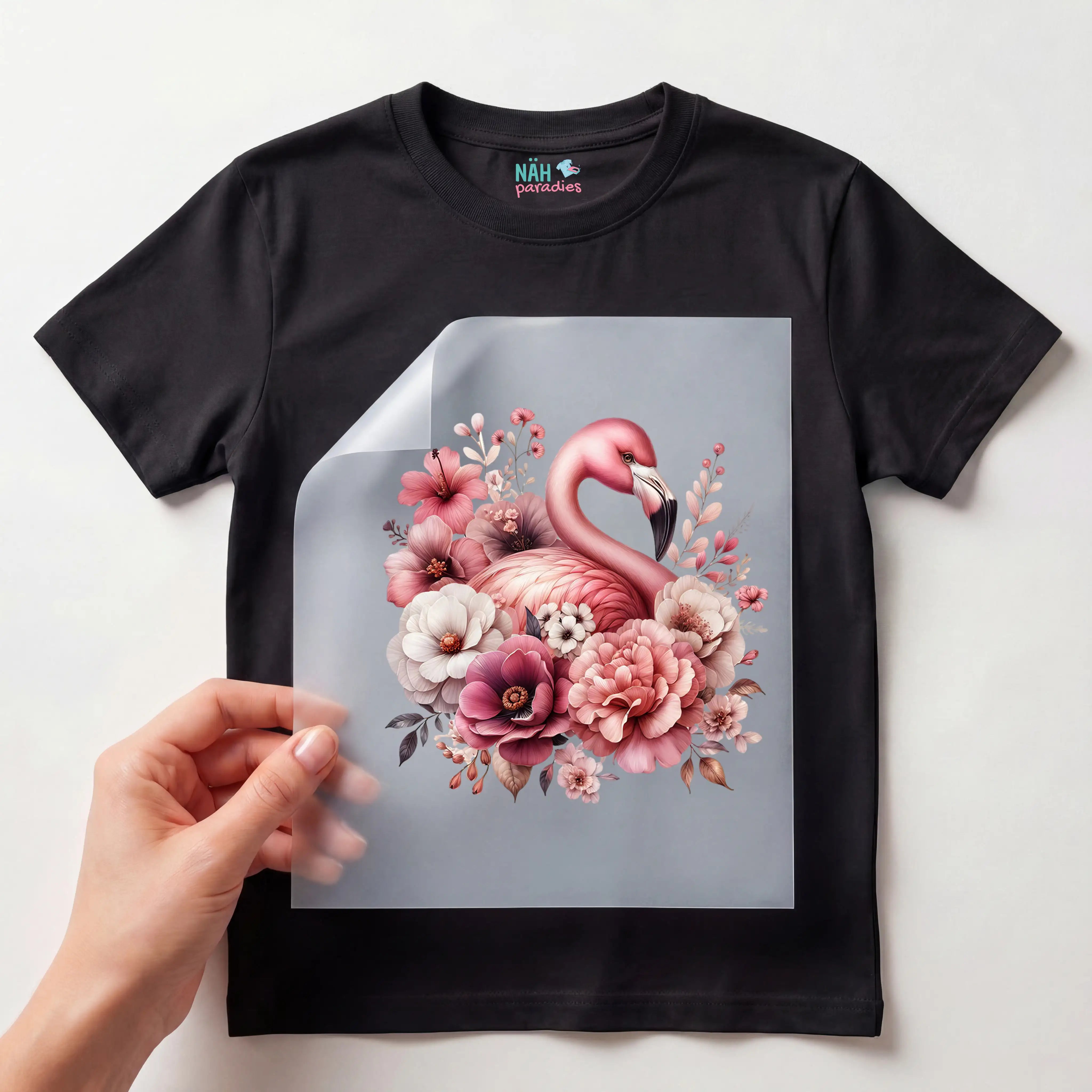 Bügelbild Sanfte Flamingoliebe