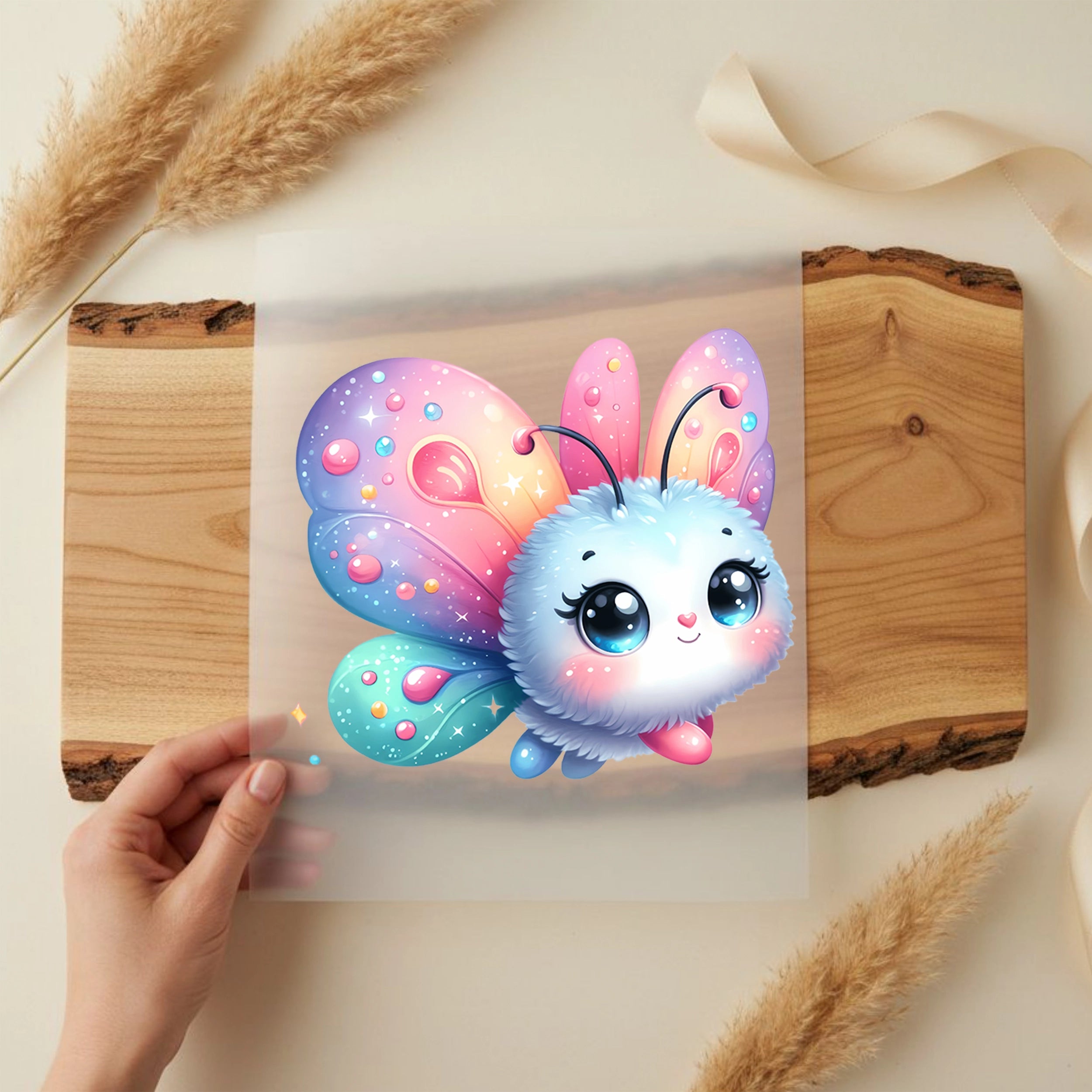 Bügelbild Schmetterling flauschiger Schnuckel