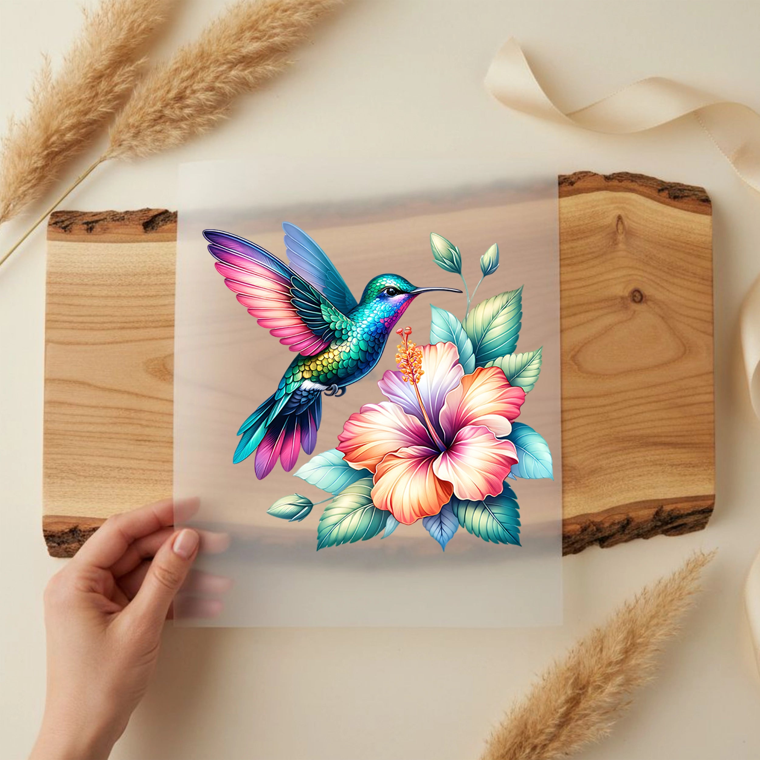 Bügelbild Kolibri Blüte