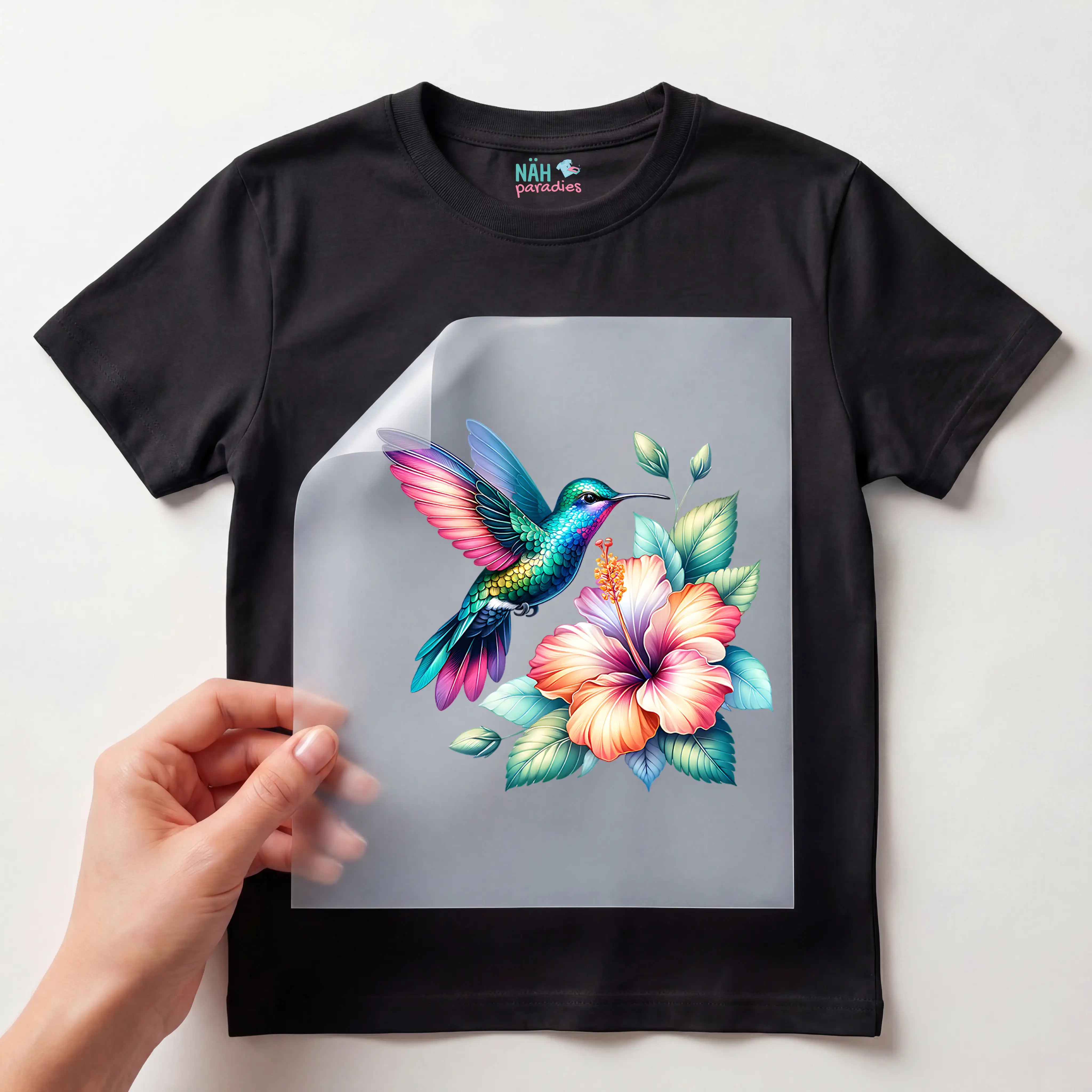 Bügelbild Kolibri Blüte