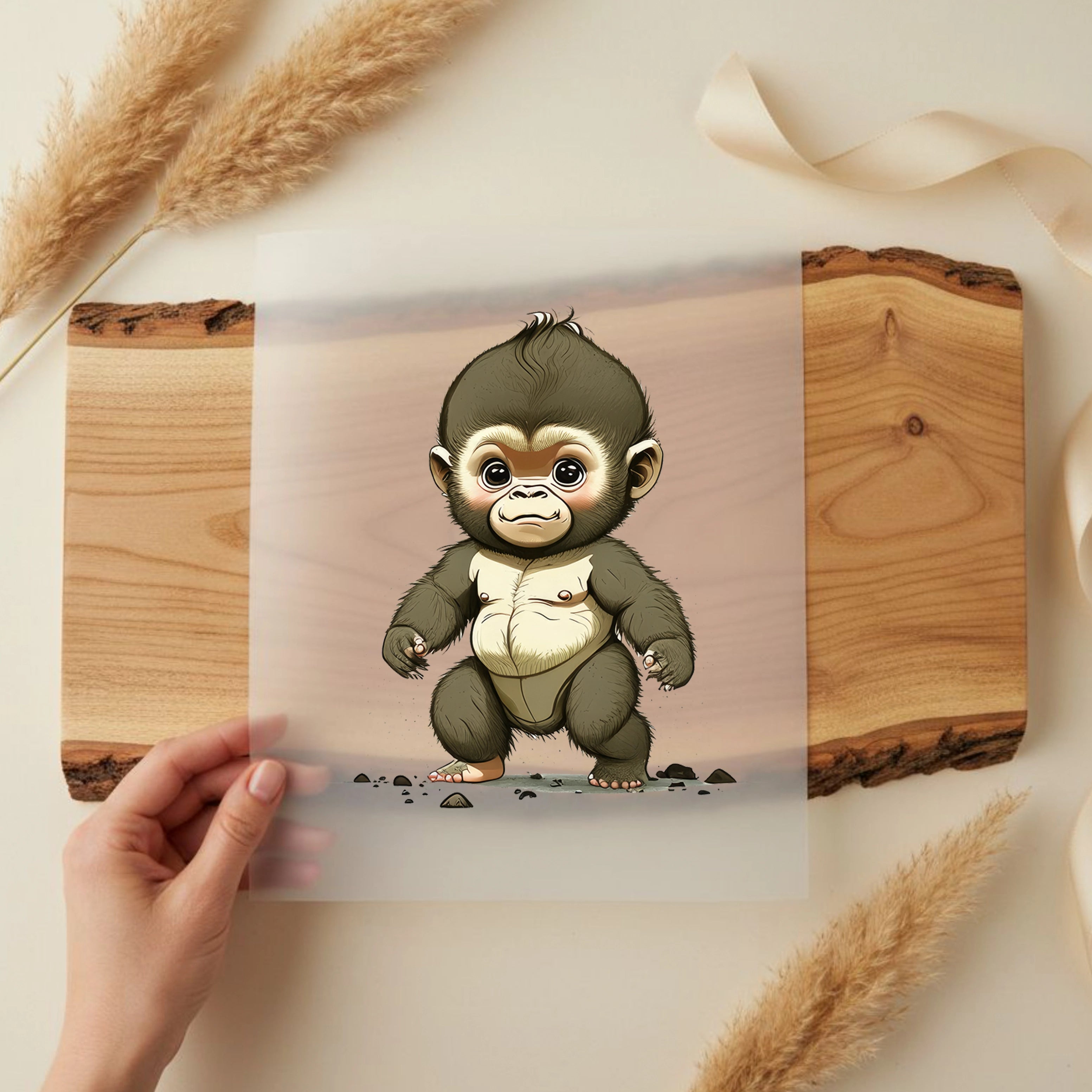 Bügelbild Affenathlet