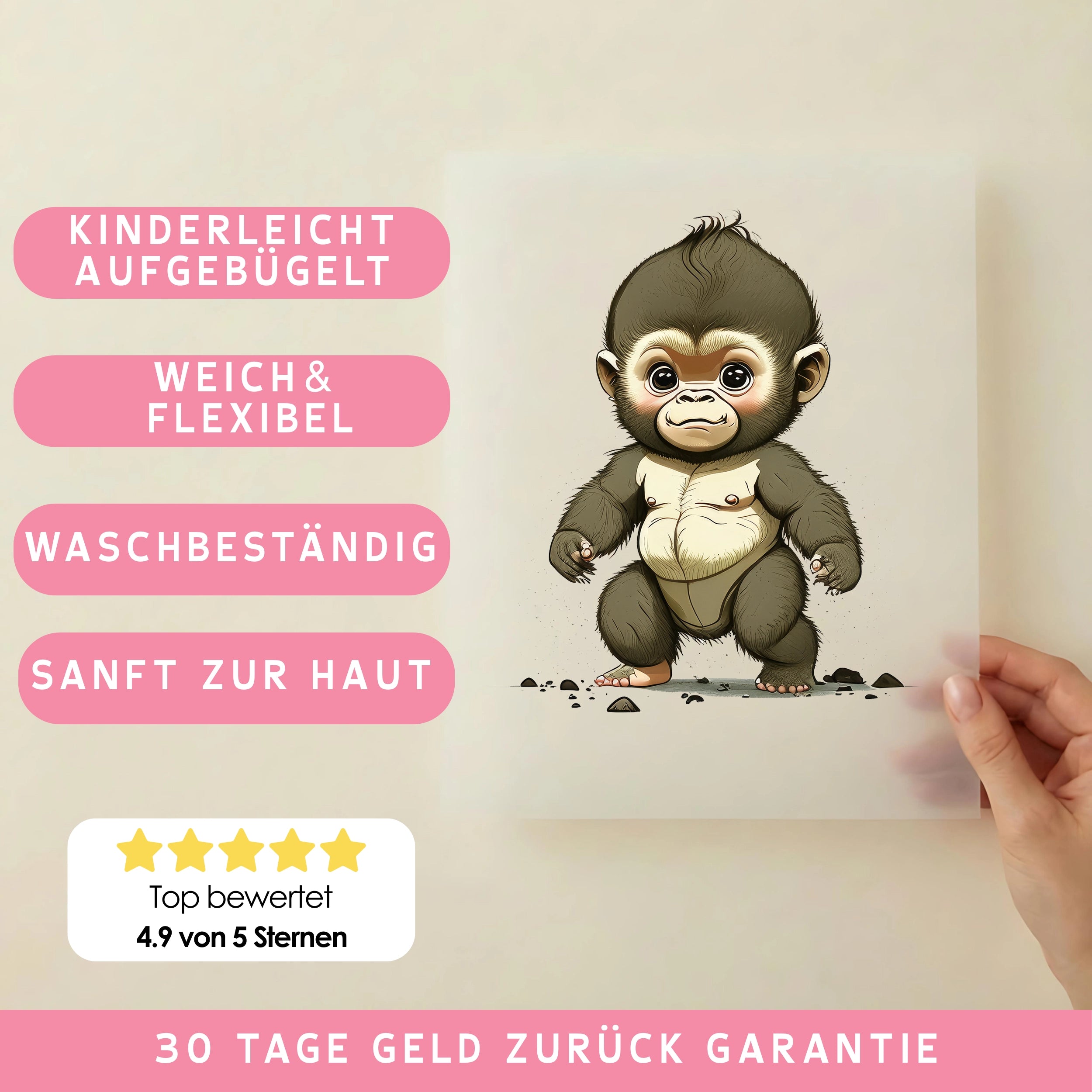 Bügelbild Affenathlet