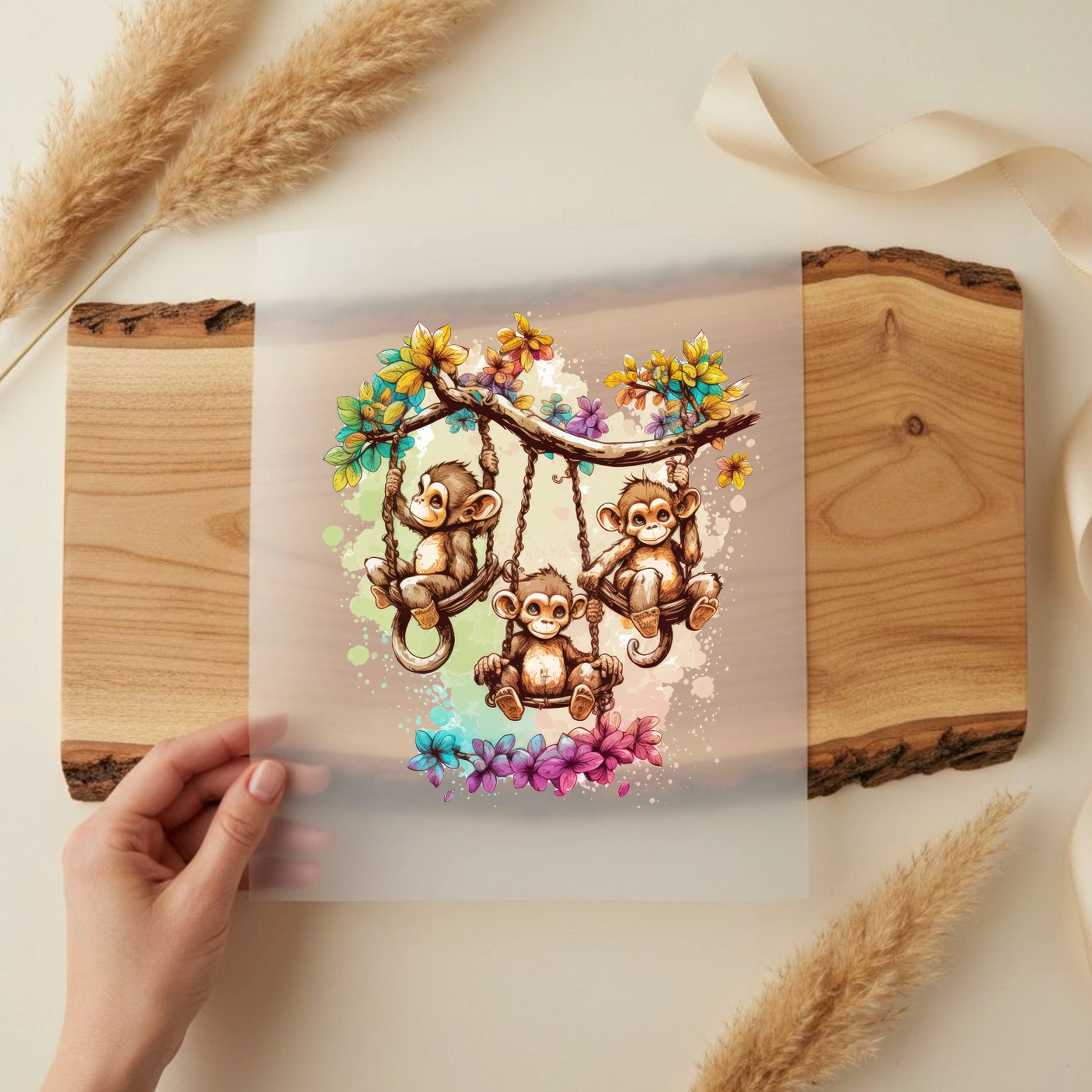 Bügelbild Affenschaukel