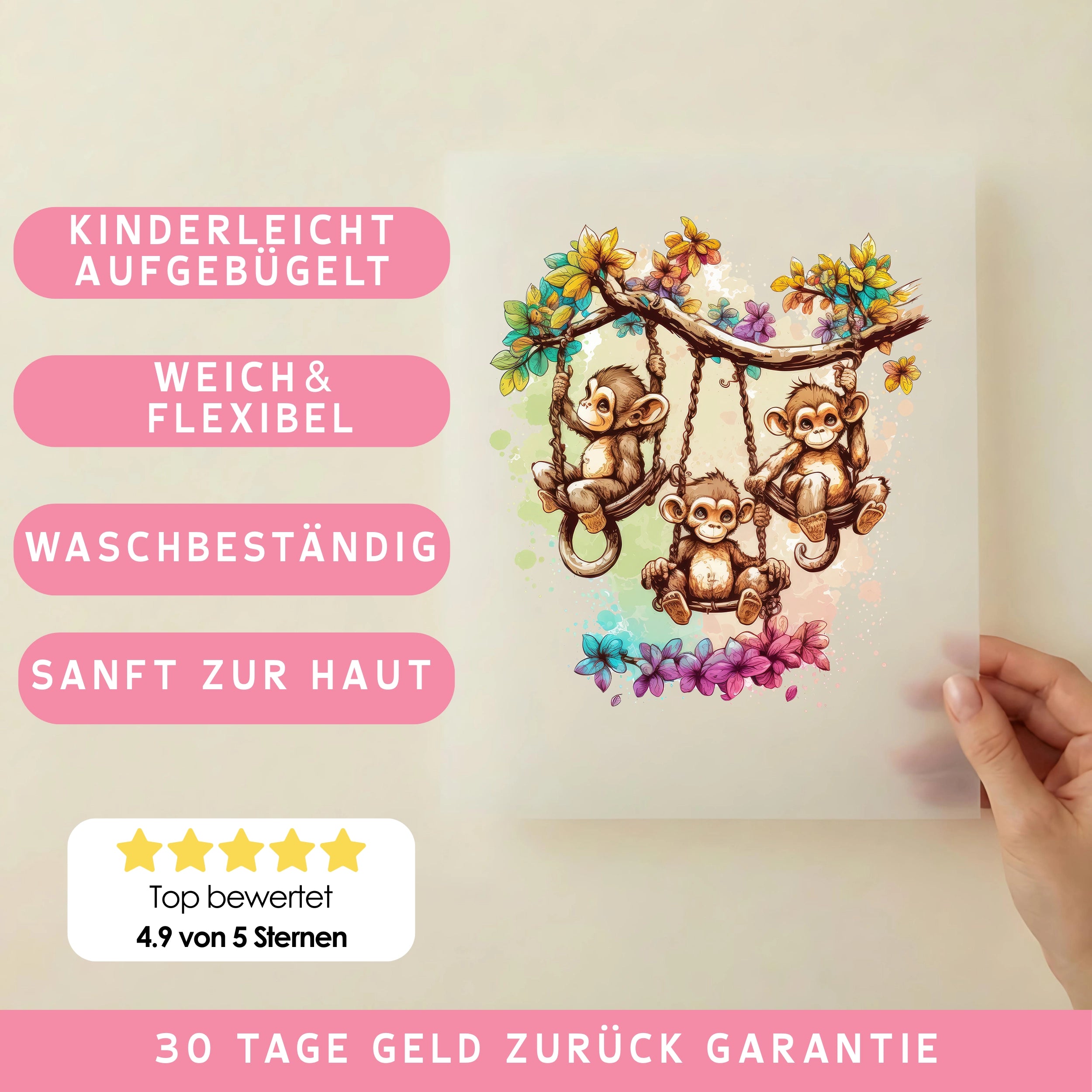Bügelbild Affenschaukel