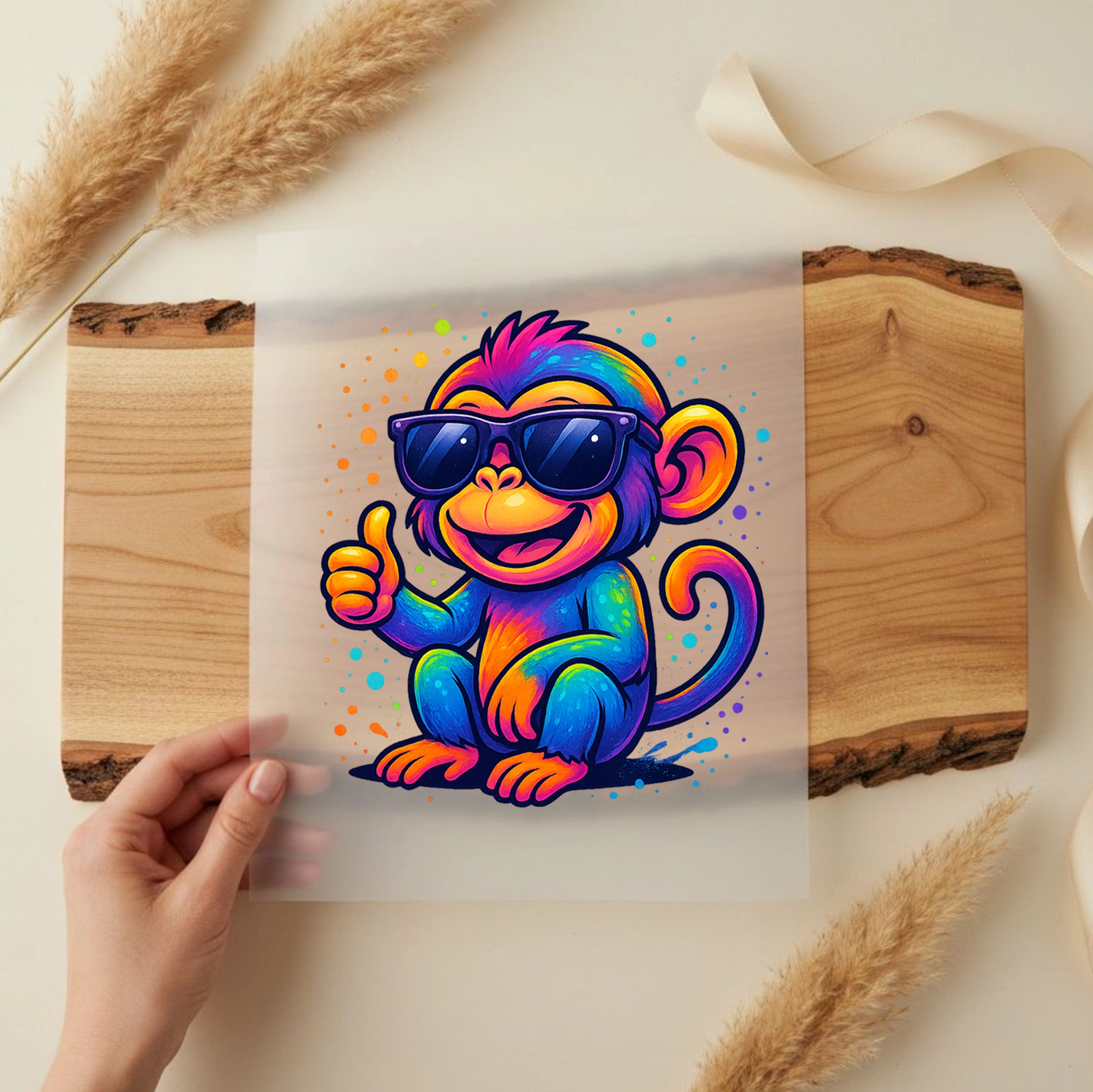 Bügelbild Affe Funky Monkey