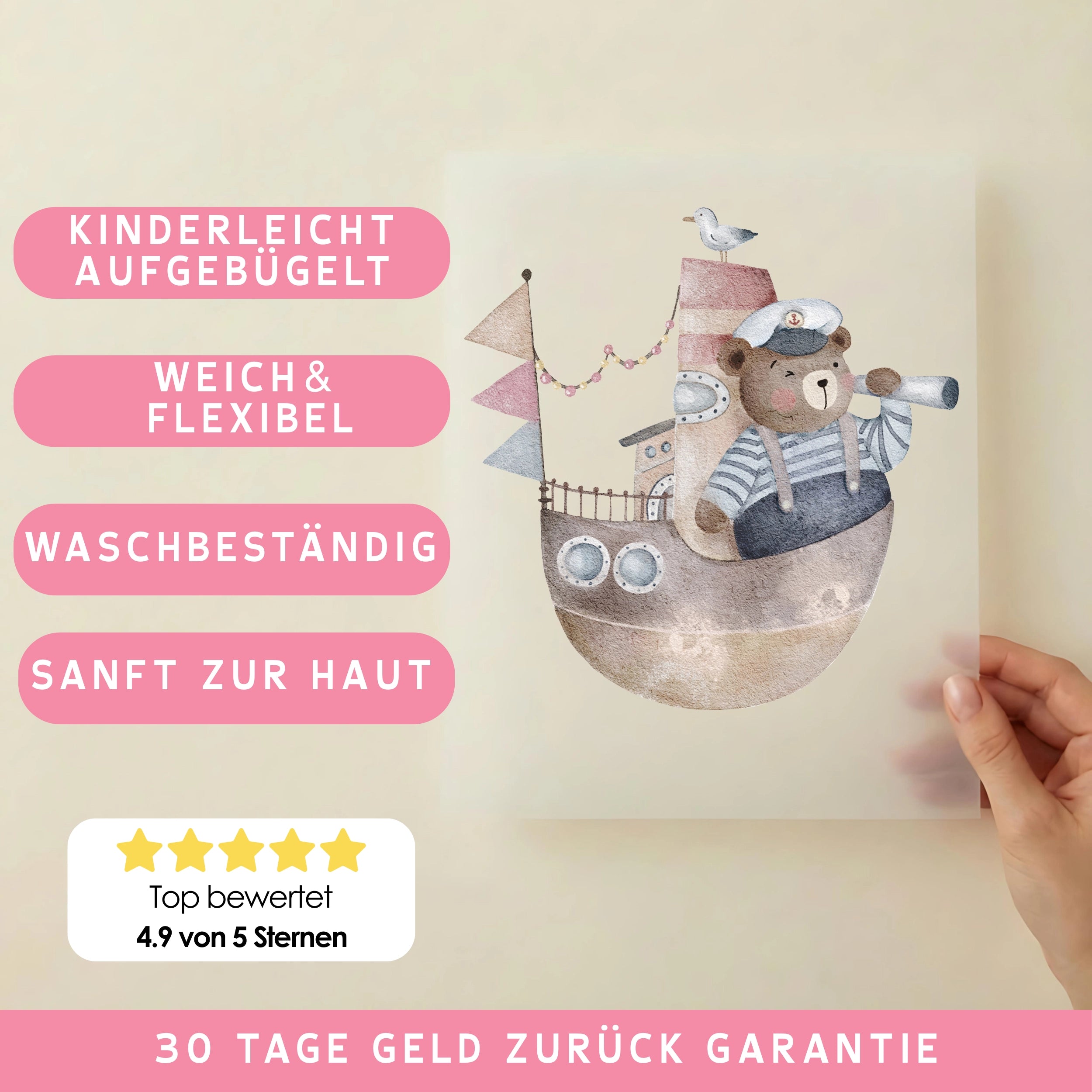 Bügelbild Ahoi Bär